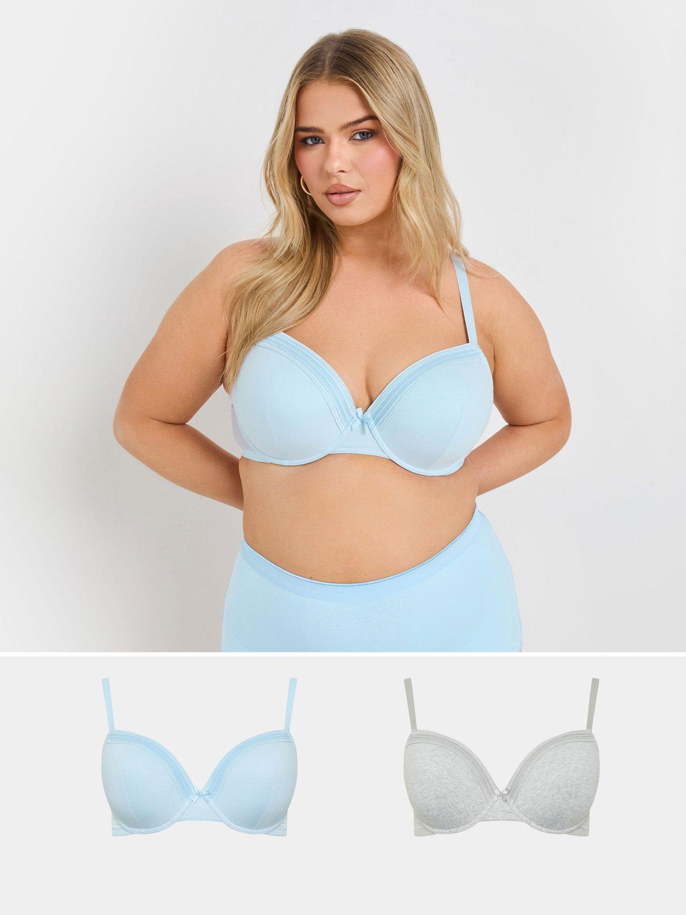 Image of Yours Curve 2 Pack Floral Embellished Padded Bra