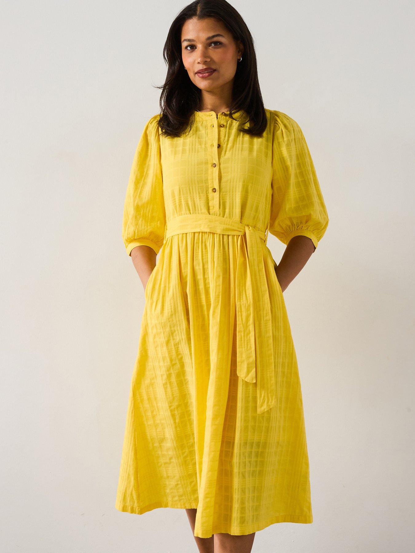 Image of Barbour Barbour Heidi Midi Dress - Yellow