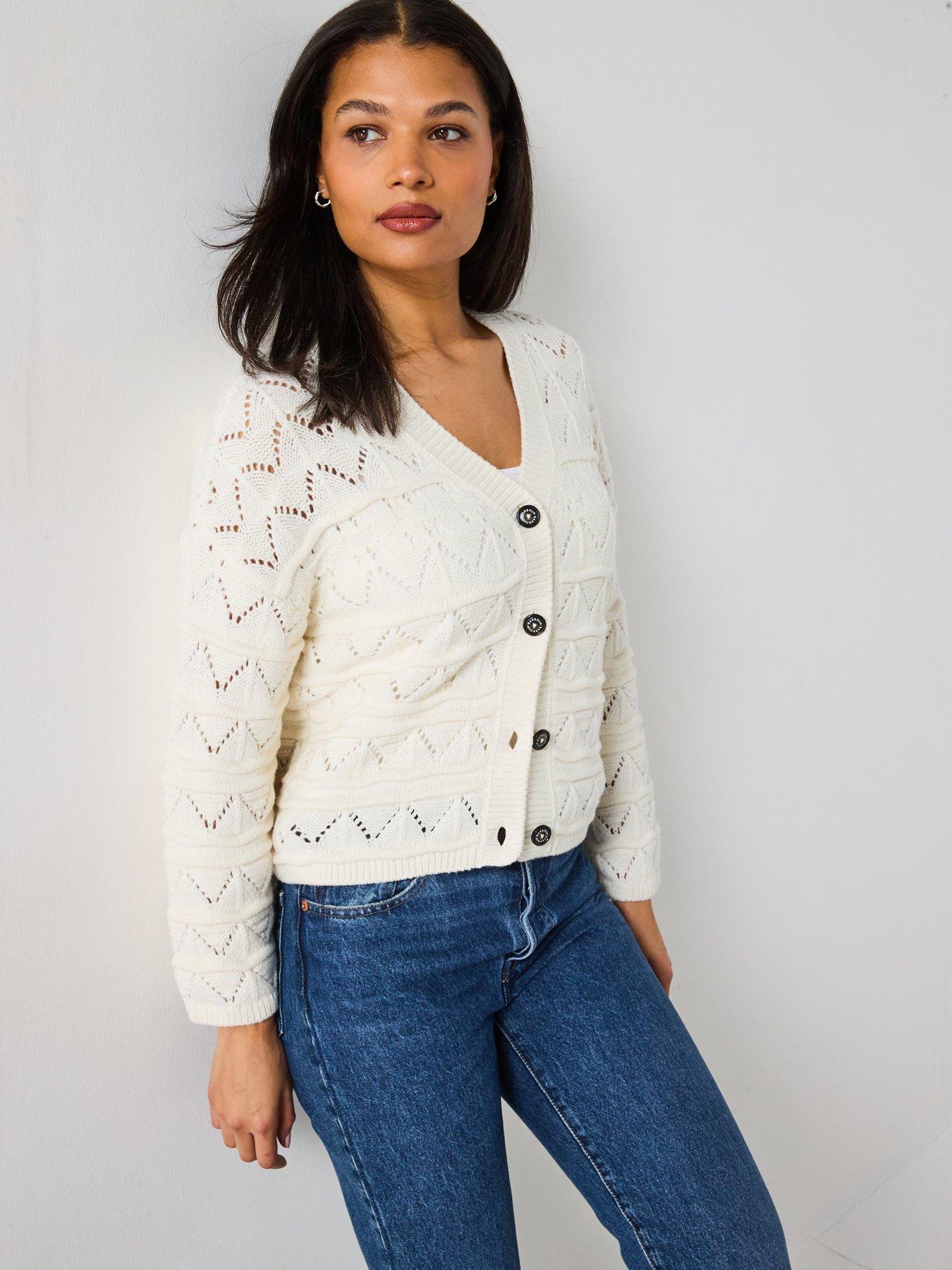 undefined Barbour Isla Knitted Cardigan - White