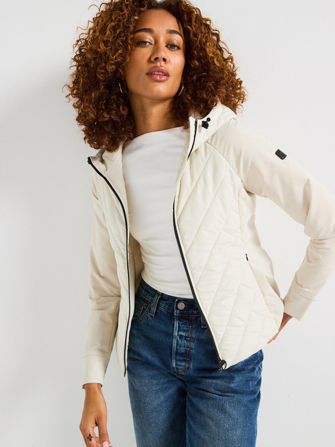 undefined Barbour International Dakota Quilted Sweater Jacket - Stone