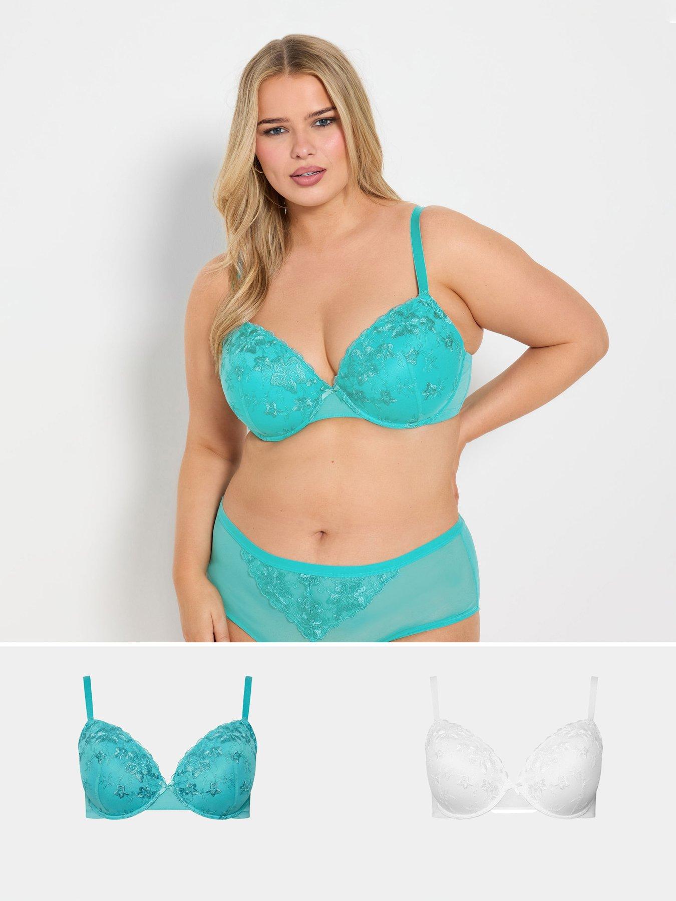 Image 1 of 4 of Yours Curve 3 Pack Mesh Underwired Bra - Multi