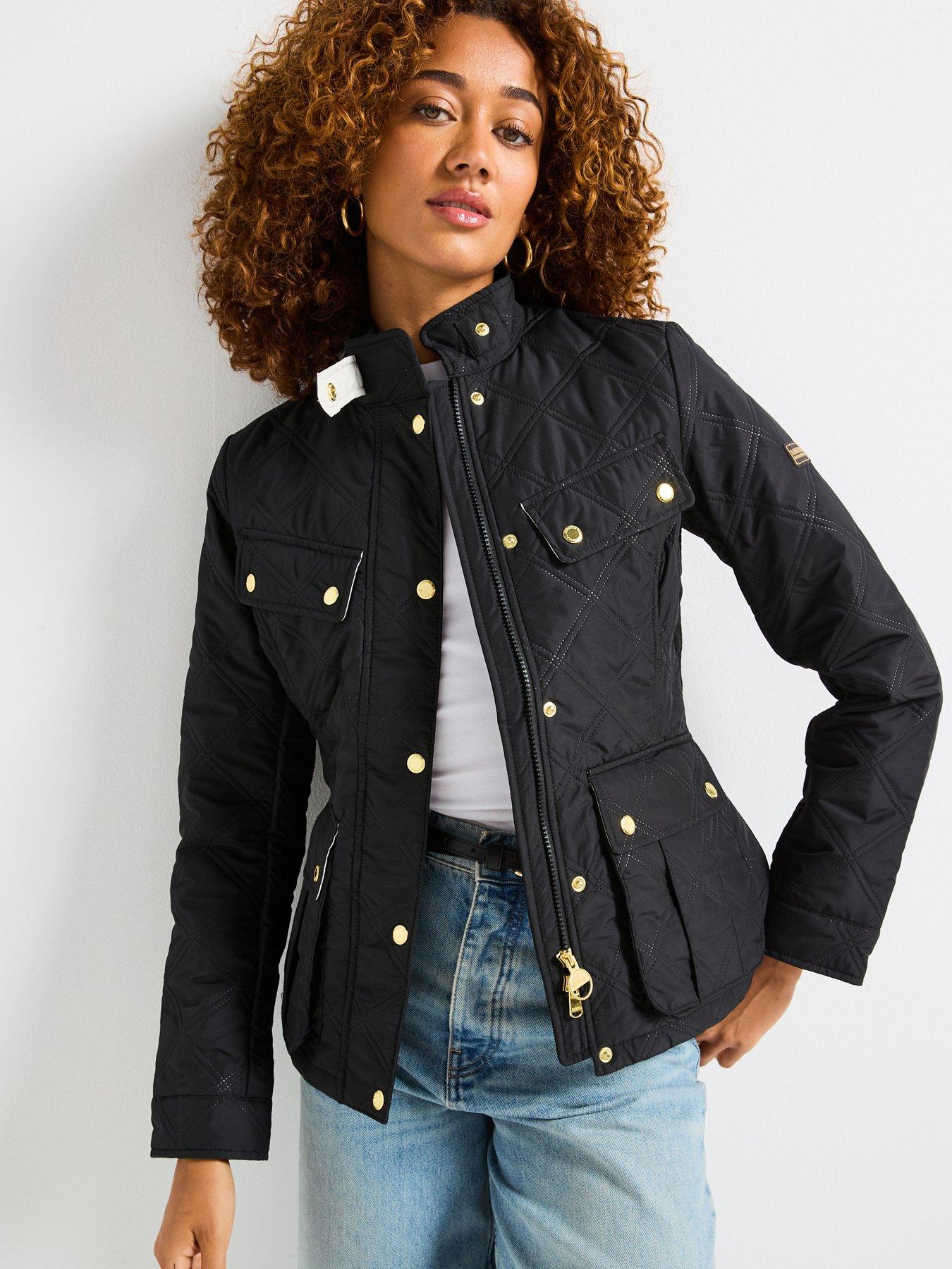 Image of Barbour International B.intl Halsey Quilted Jacket-black