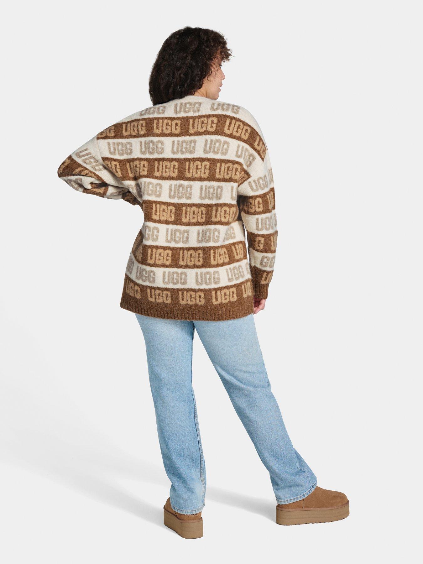 ugg-w-ugg-graphic-logo-cardigan-brownstillFront