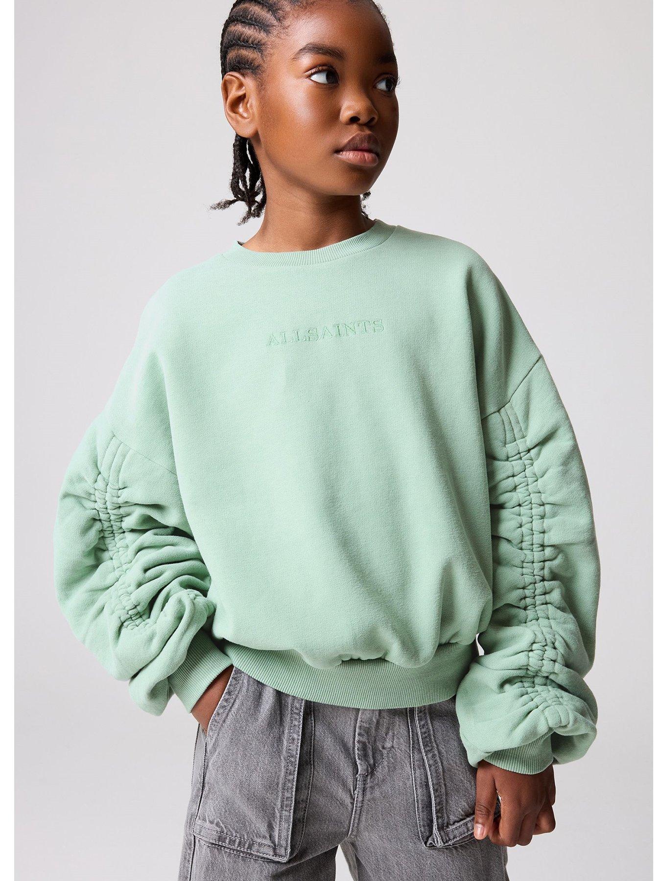 smallsaints-girls-ruched-sleeve-sweatshirt-green