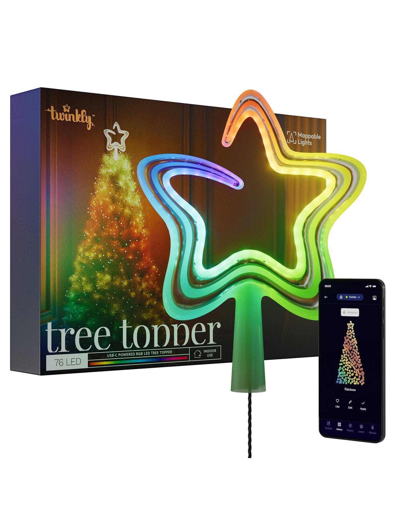 Twinkly Twinkly Tree Topper - 76 Led Usb-c Powered Star For The Top Of Your Tree