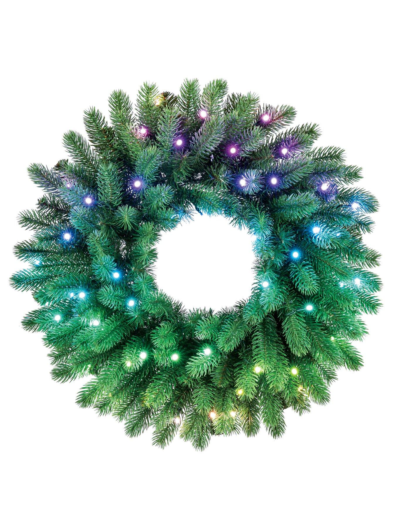 Twinkly Twinkly Pre-lit Wreath - 50 Rgb Led, Regal 24" Green Wire, Plug Type G