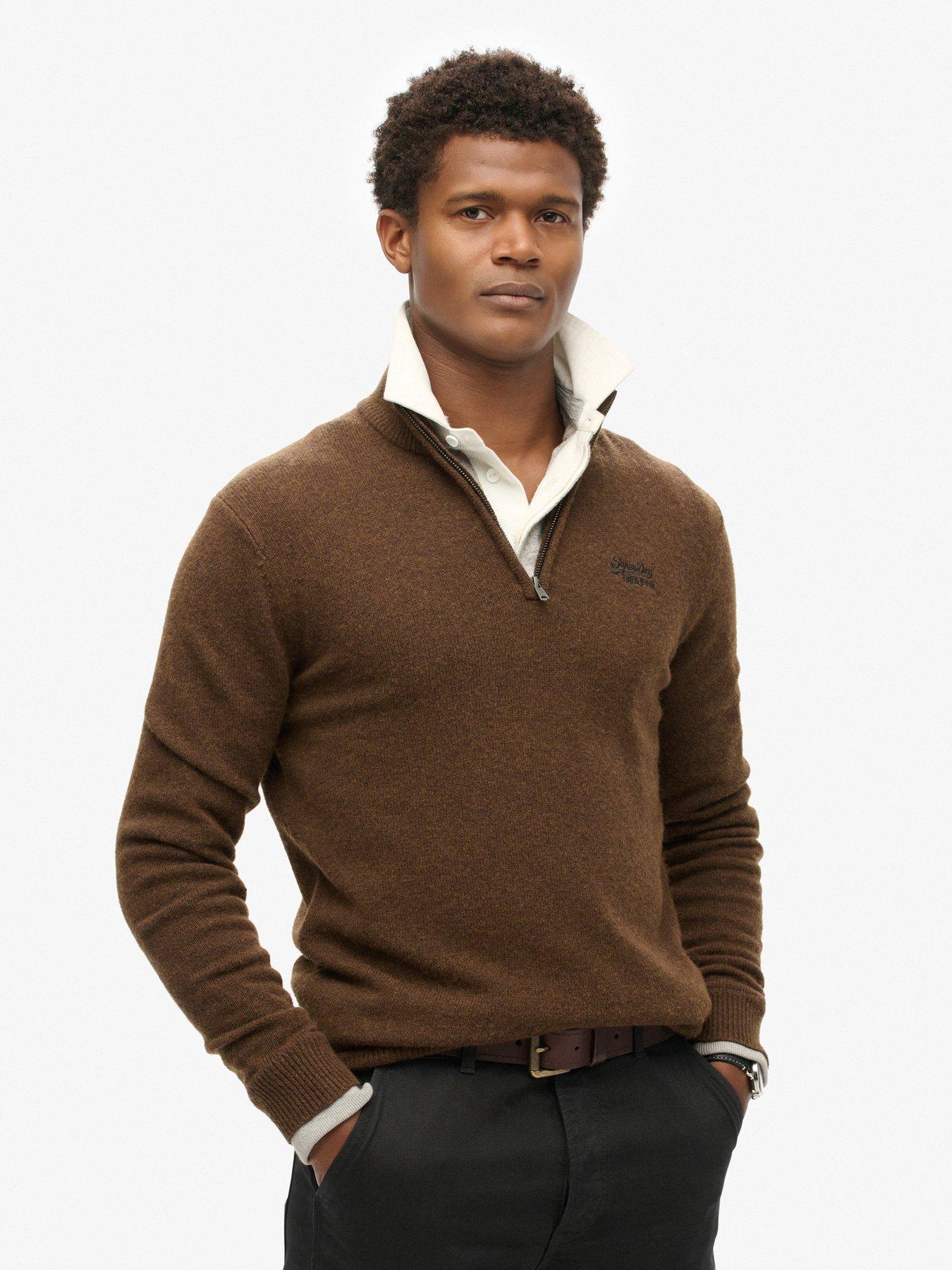 superdry-original-knitted-quarter-zip-sweat-top-brown