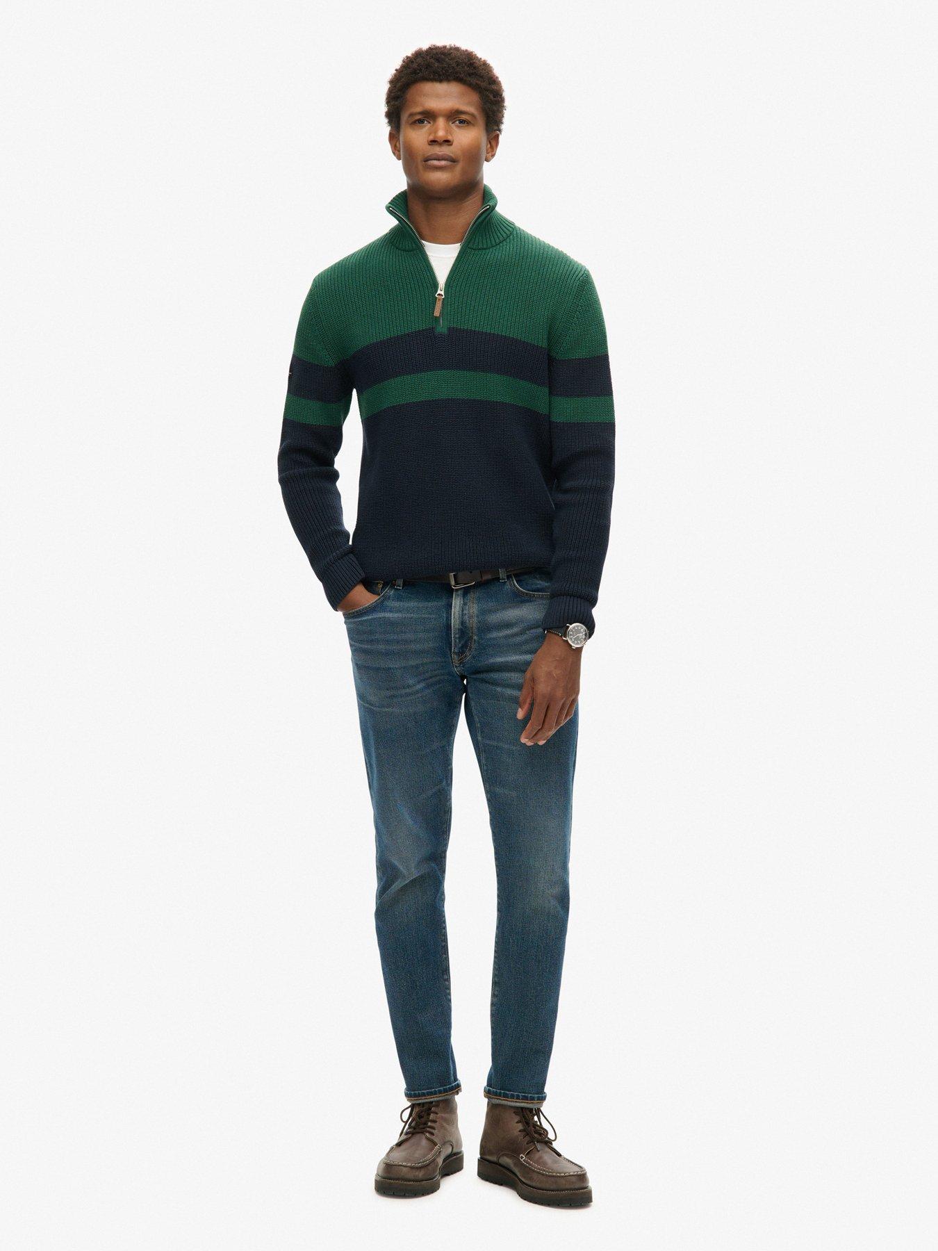 superdry-superdry-original-cotton-stripe-quarter-zip-sweat-top-greenback