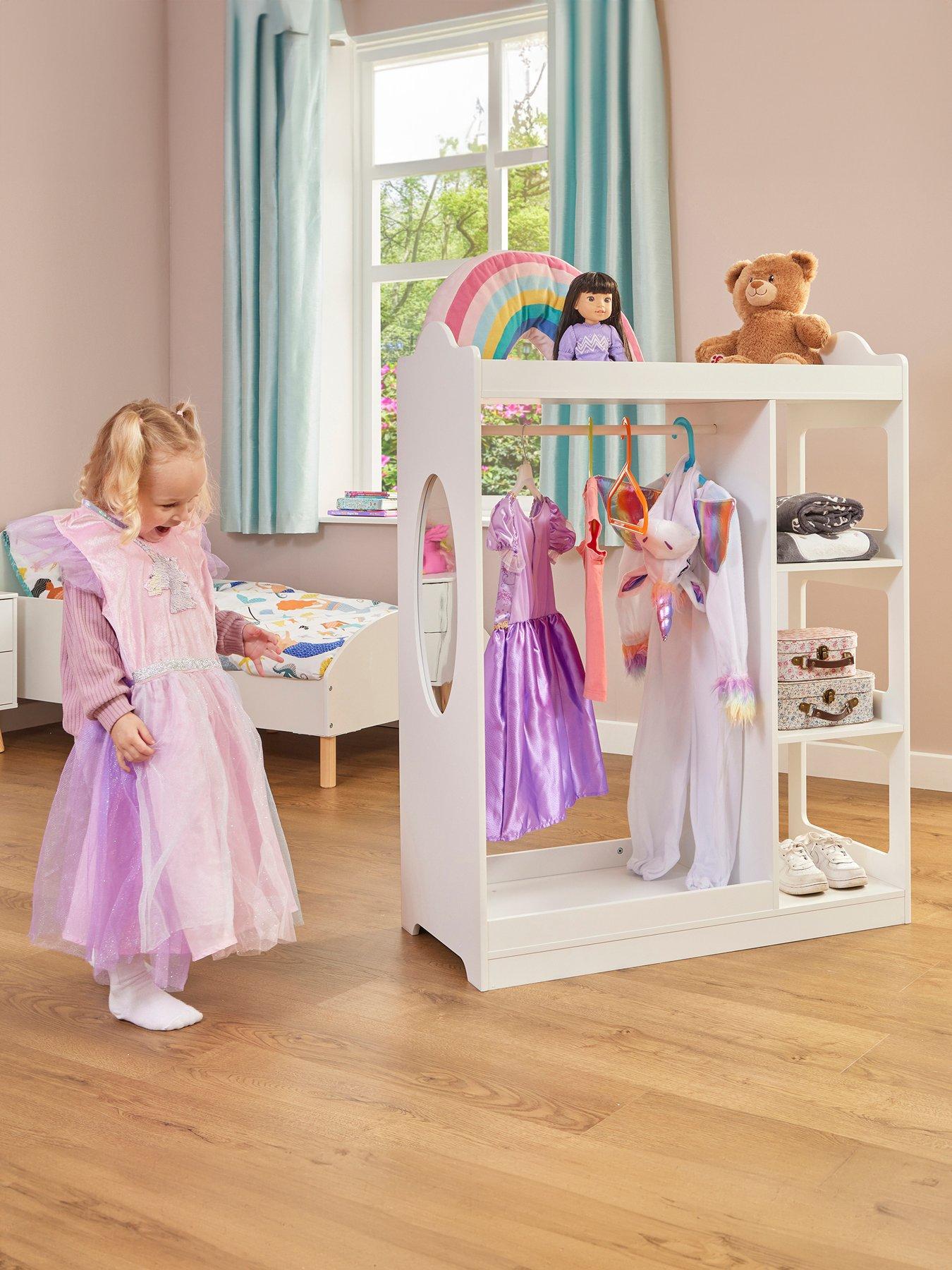 Image of Liberty House White Kids Dressing Rail with Mirror