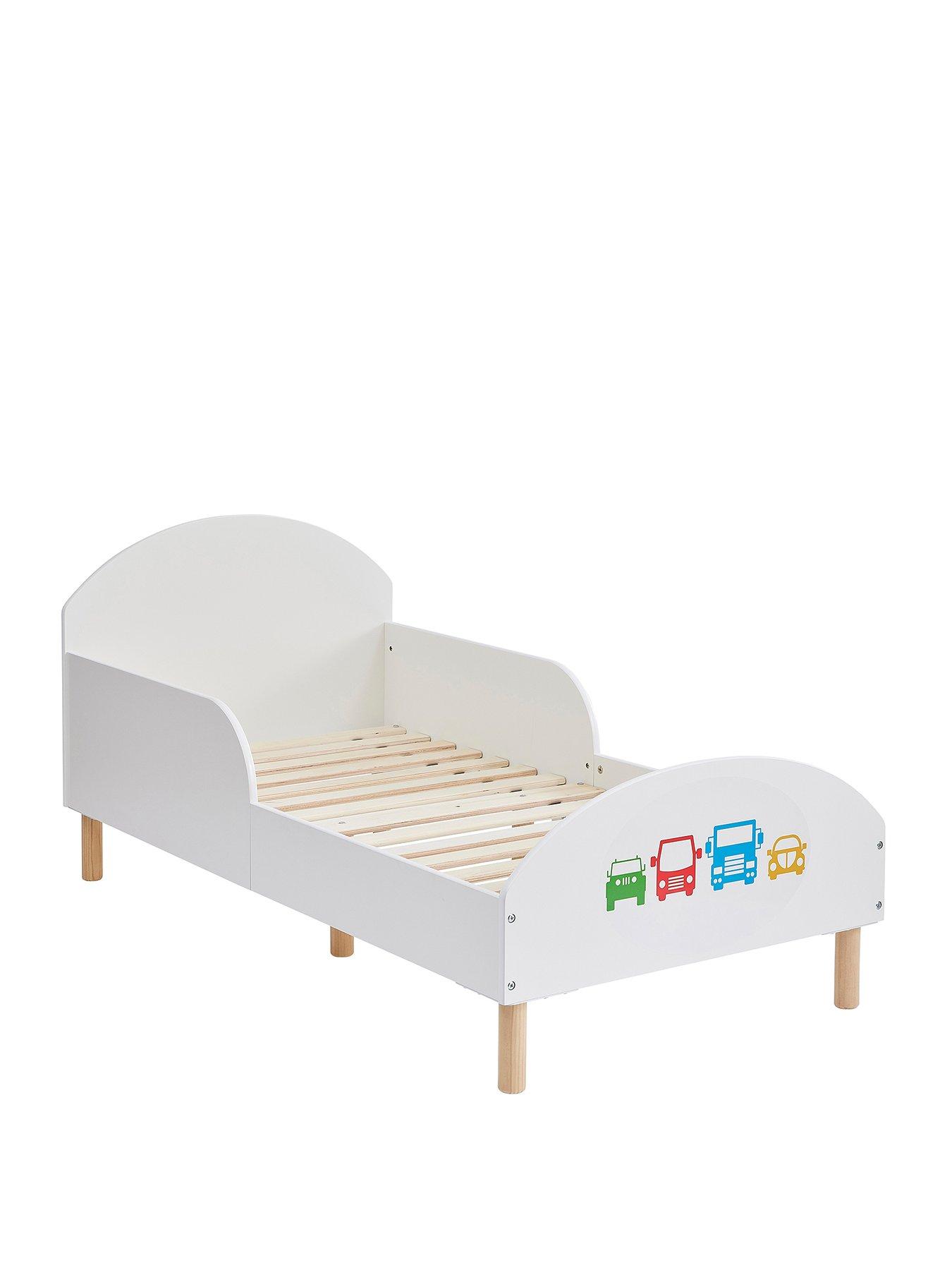 liberty-house-white-toddler-bed-with-car-decalstillFront