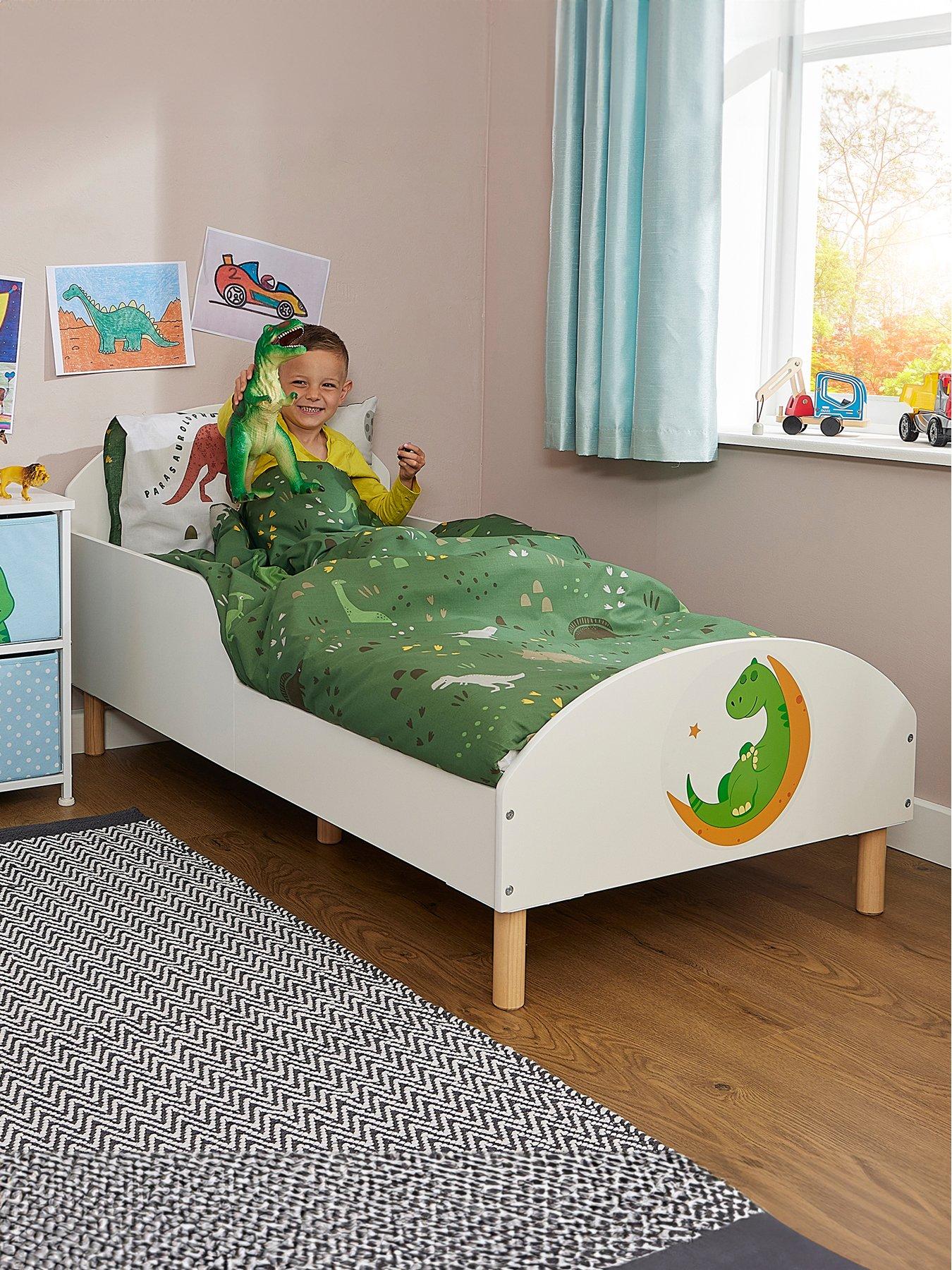 liberty-house-white-toddler-bed-with-dinosaur-decal