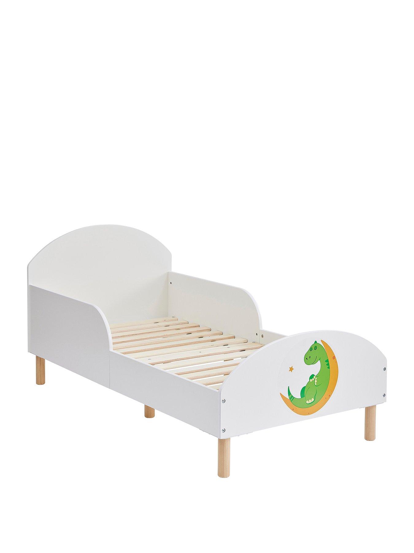 liberty-house-white-toddler-bed-with-dinosaur-decalstillFront