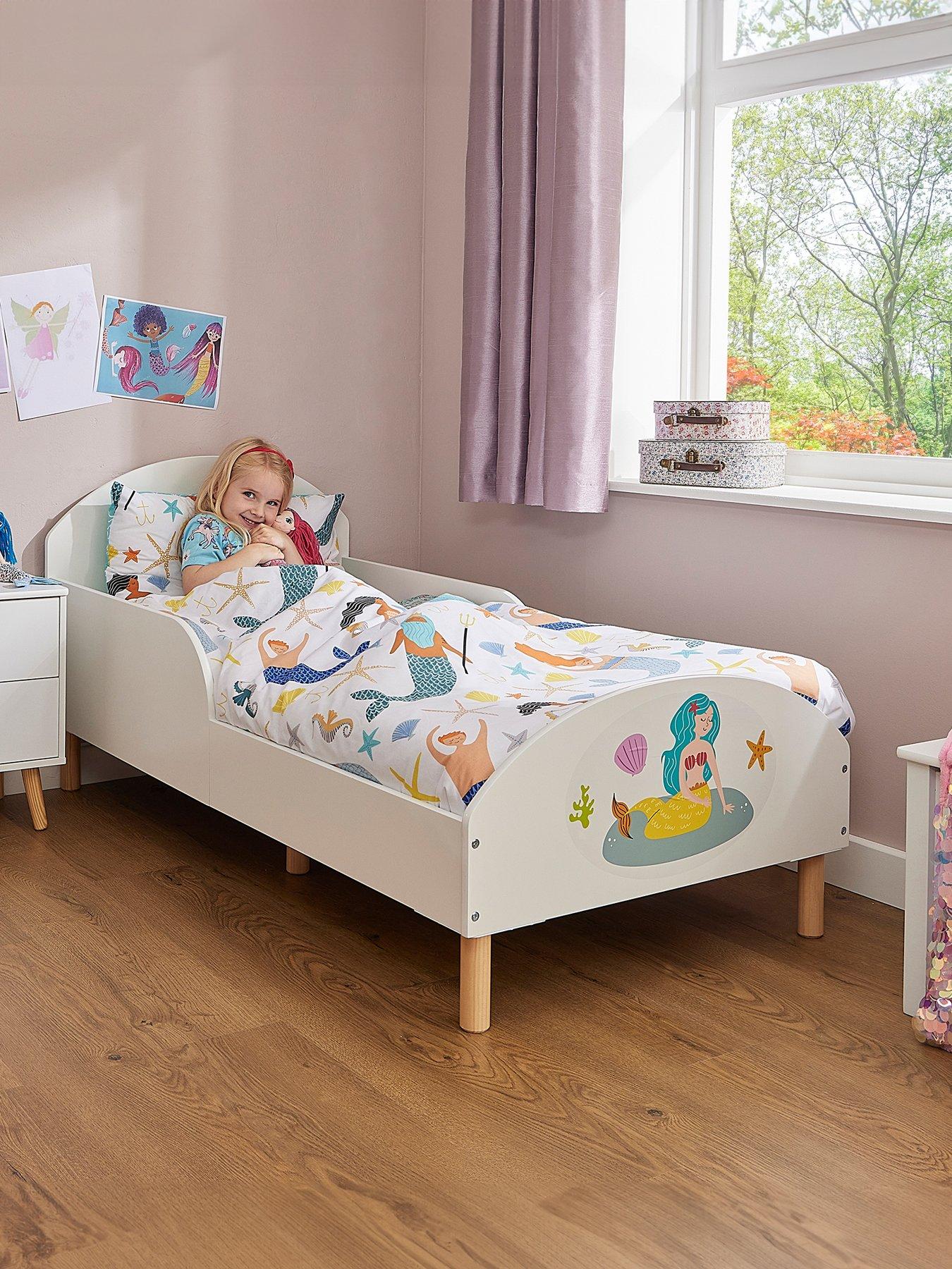 liberty-house-white-toddler-bed-with-mermaid-decalfront