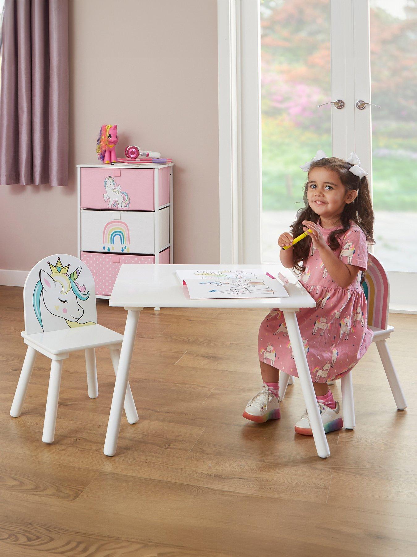 Image of Liberty House Kids Unicorn Table and Two Chairs set