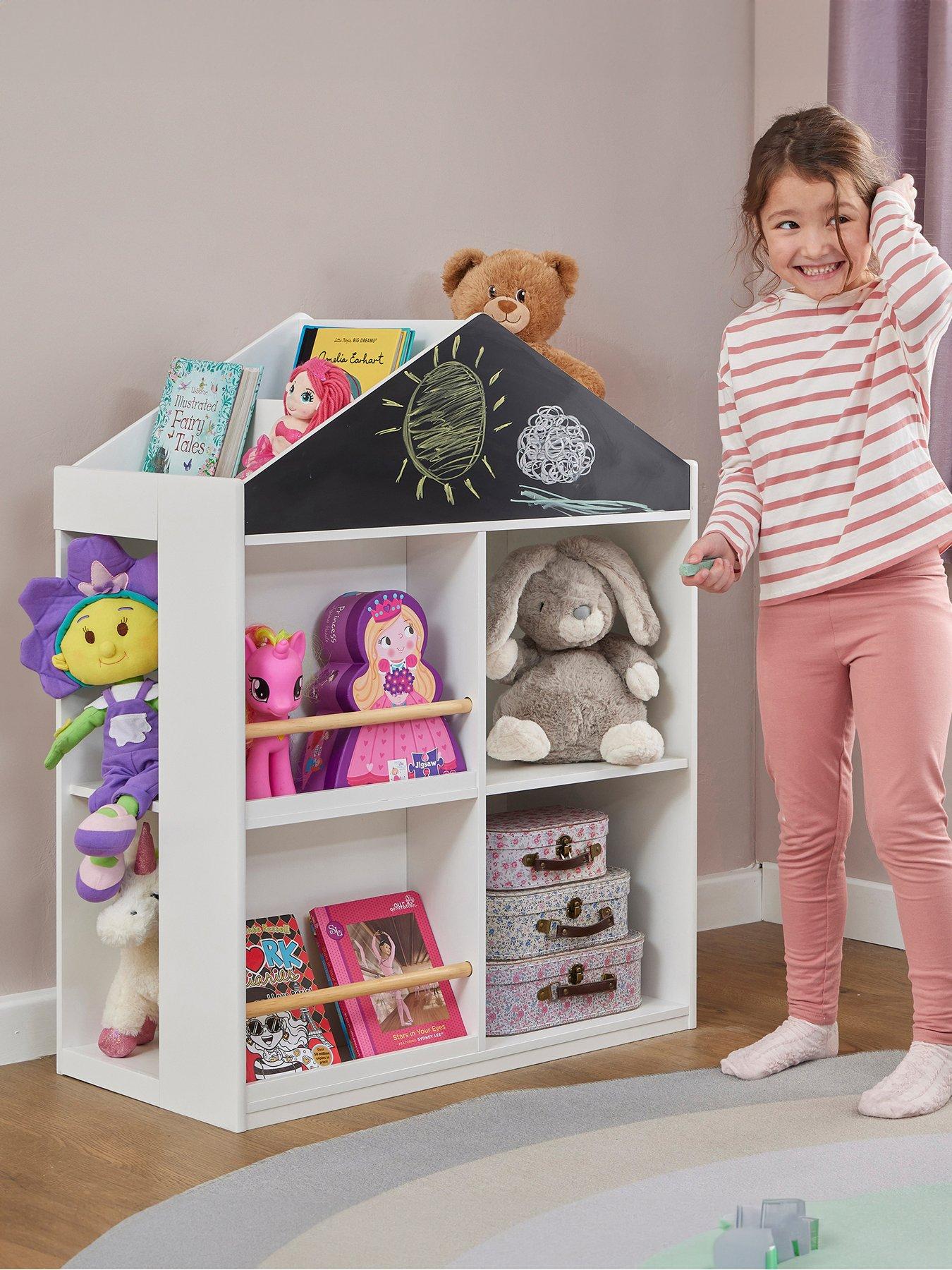 Image of Liberty House Kids White Blackboard Bookcase and Storage cabinet