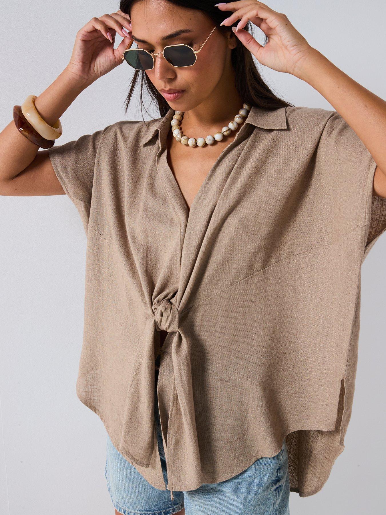 v-by-very-tie-front-blouse-brownoutfit