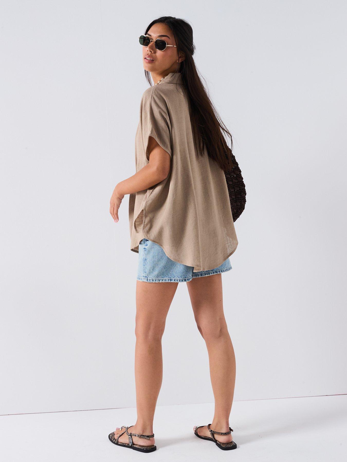 v-by-very-tie-front-blouse-browndetail