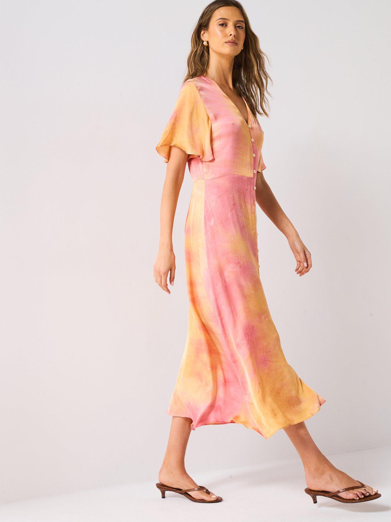 ps-paul-smith-sunset-button-front-dress-orangeback