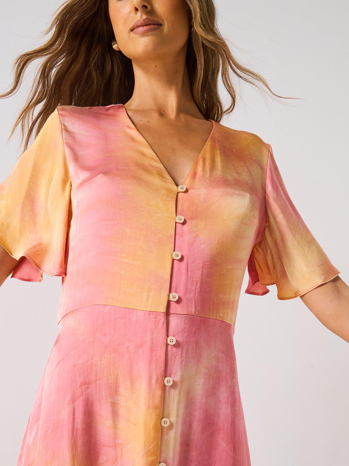 ps-paul-smith-sunset-button-front-dress-orangedetail