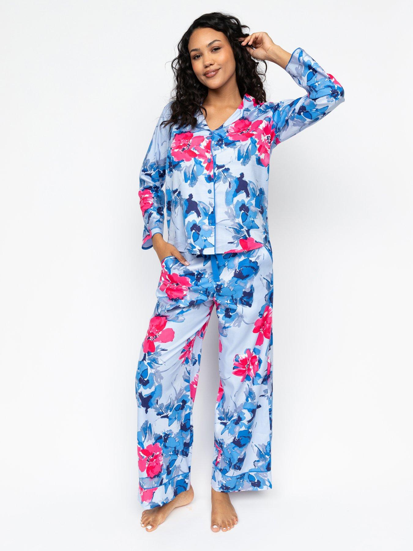 cyberjammies-cyberjammies-lyla-blue-floral-print-lslv-pyjama-set