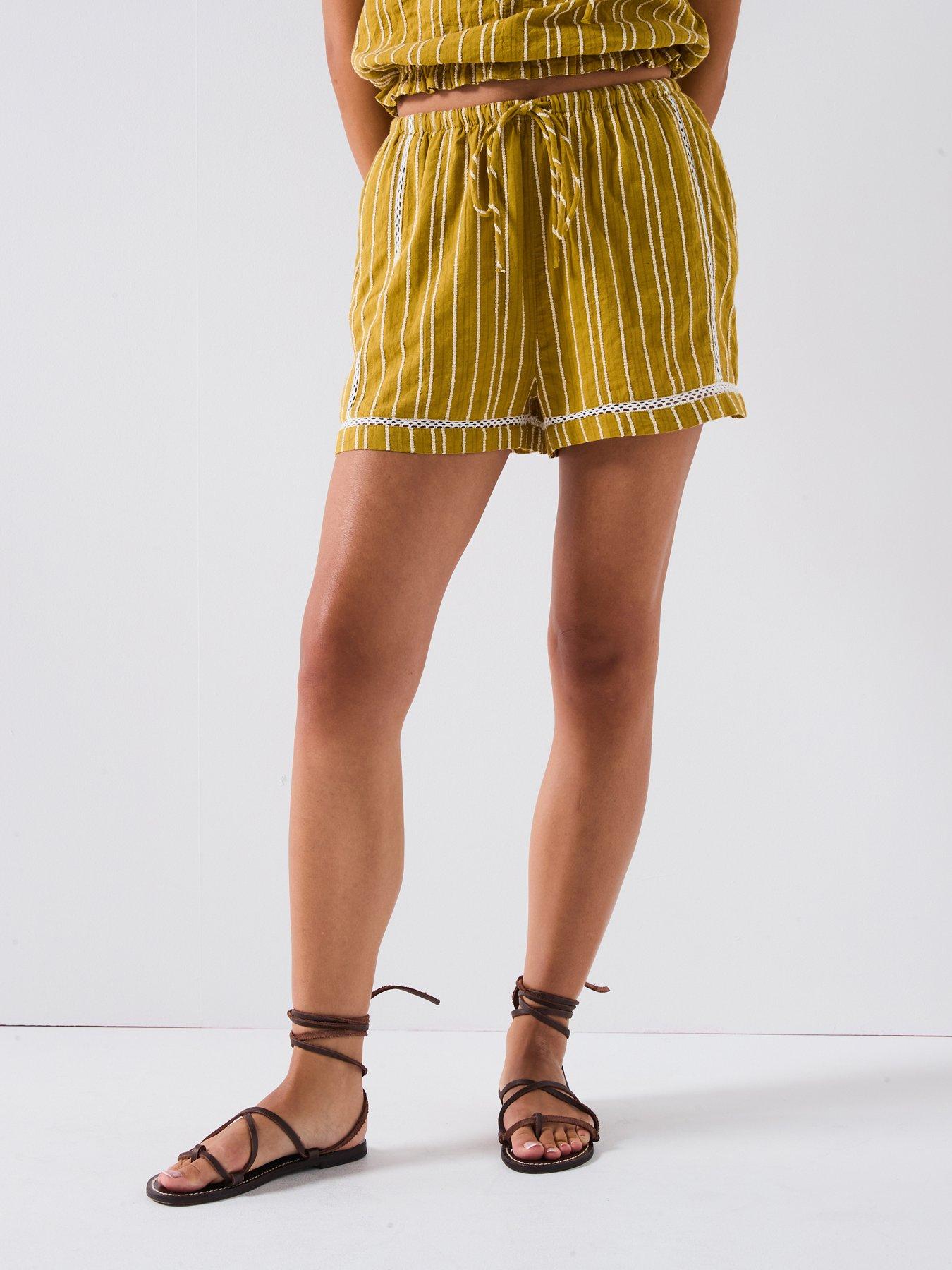 Image 1 of 6 of V by Very Stripe Short Co-Ord - Brown