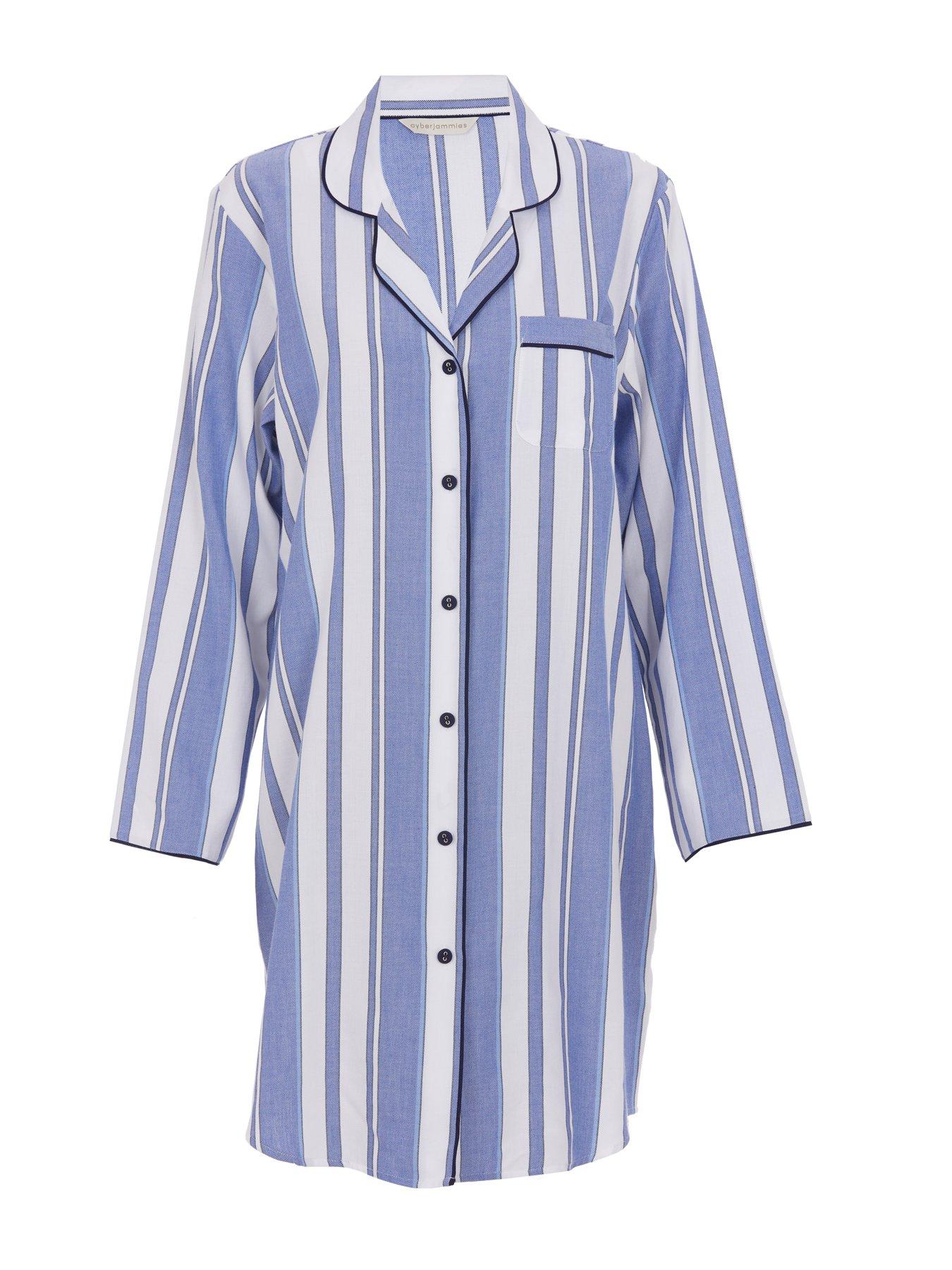 cyberjammies-alpes-blue-stripe-lslv-nightshirtstillFront