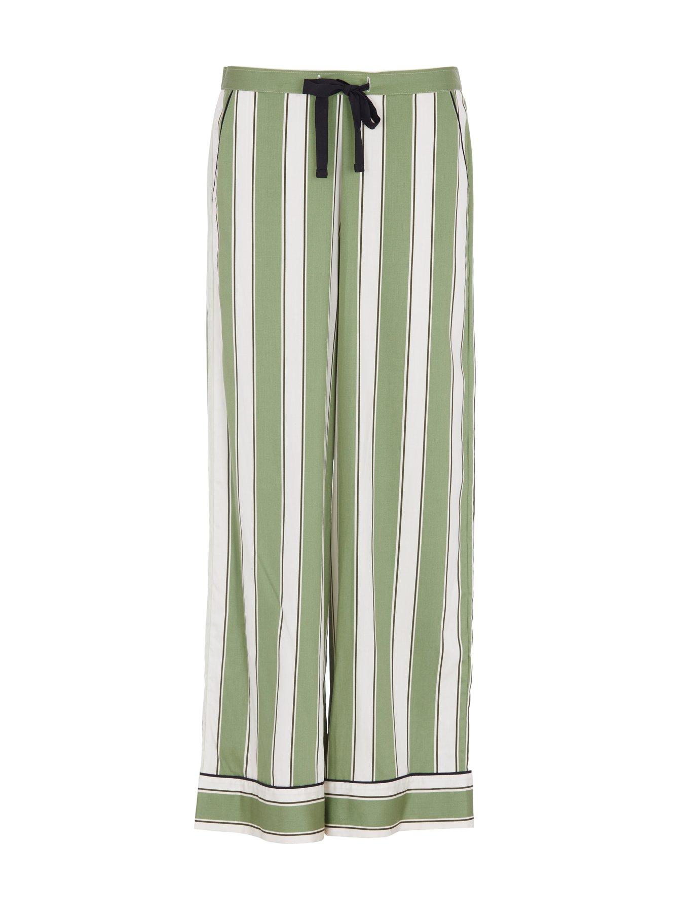 cyberjammies-nancy-sage-green-printed-stripe-wide-leg-pyjama-bottomsback