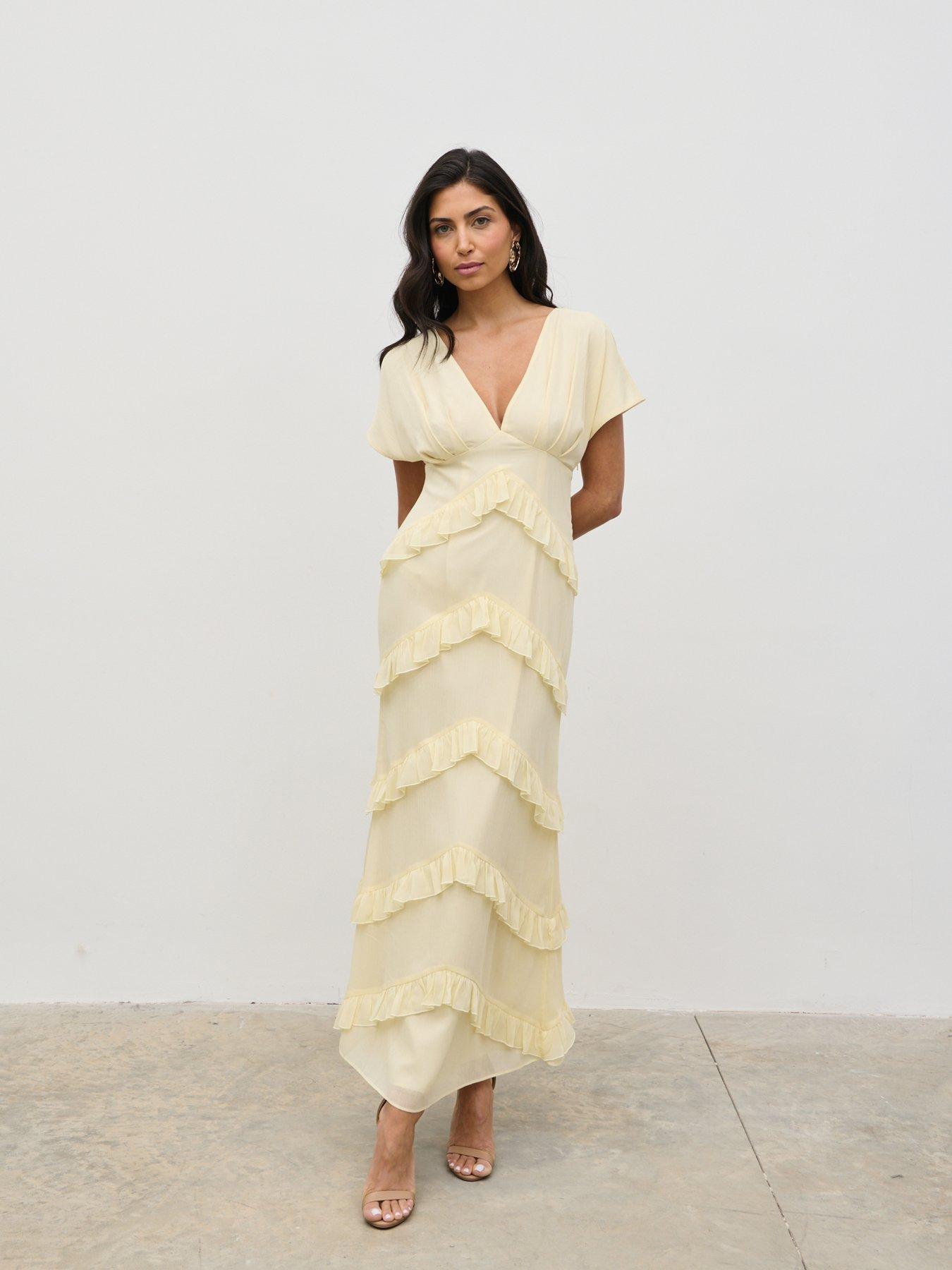 Image of Pretty Lavish Tamsin Ruffle Chiffon Dress