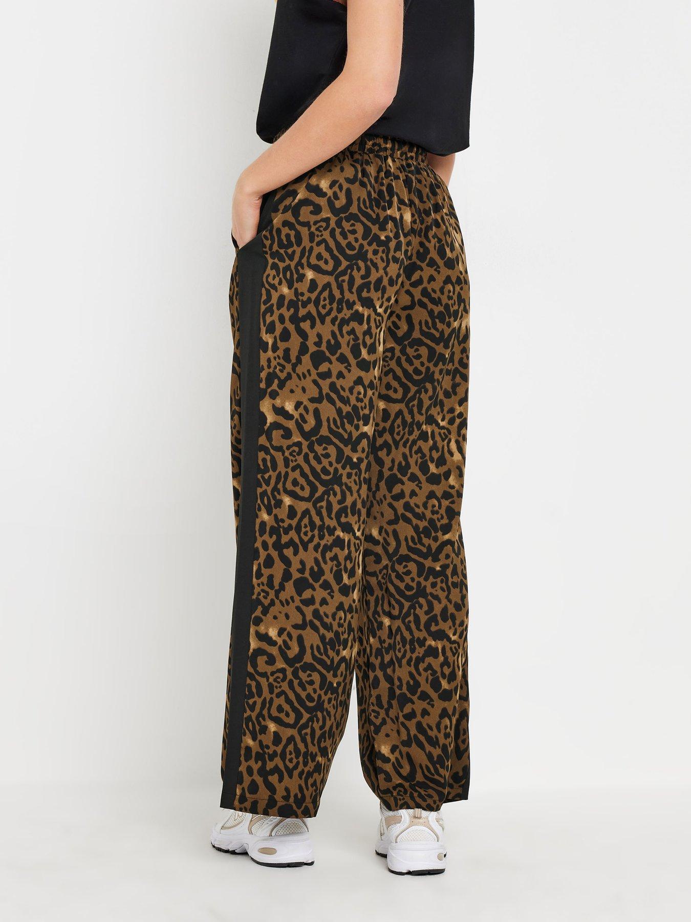 Image 2 of 4 of PixieGirl Petite Side Stripe Wide Leg Trousers - Brown