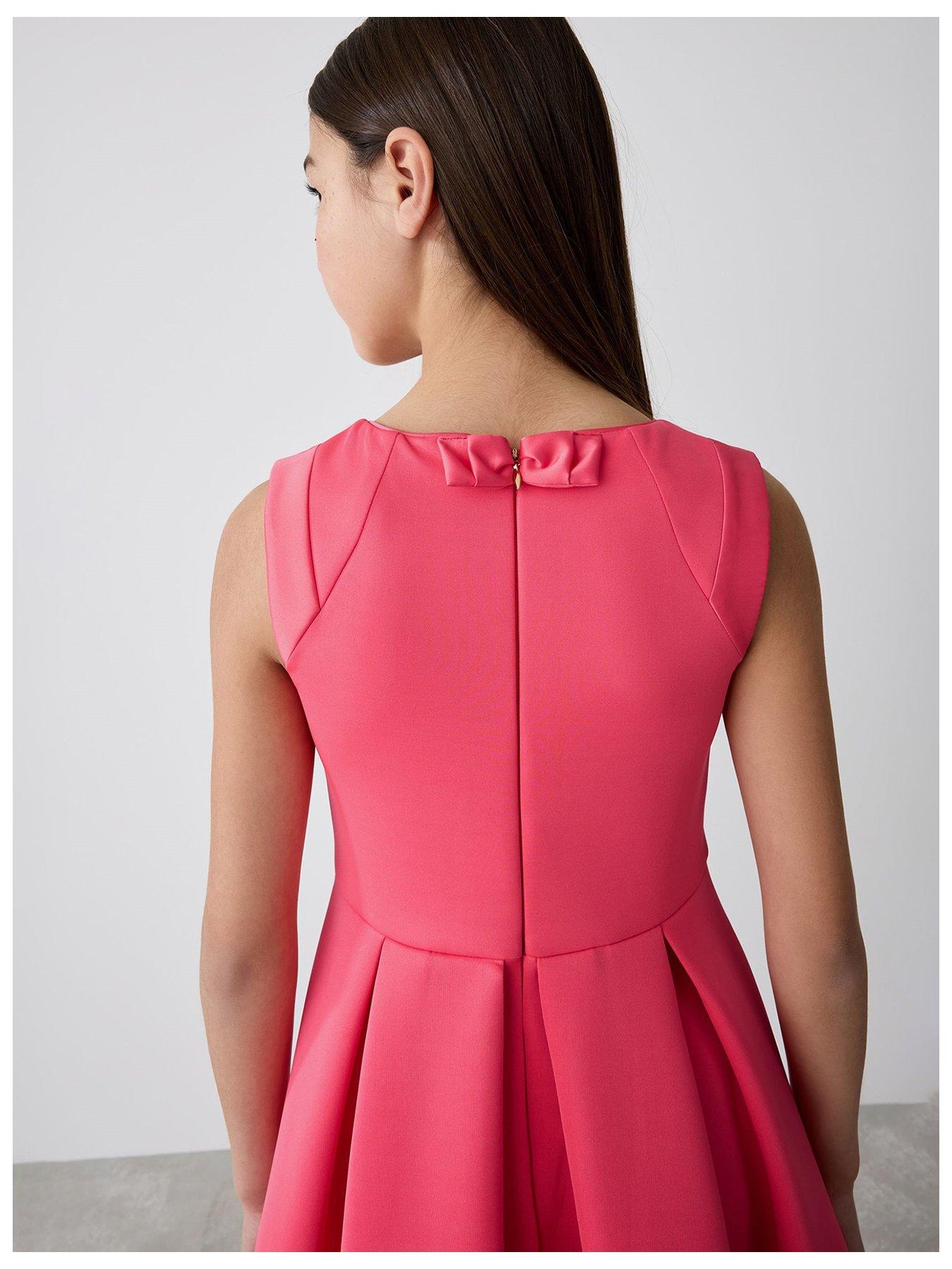 Ted Baker Girls Pleated Hem Dress - Coral Pink | Very Ireland