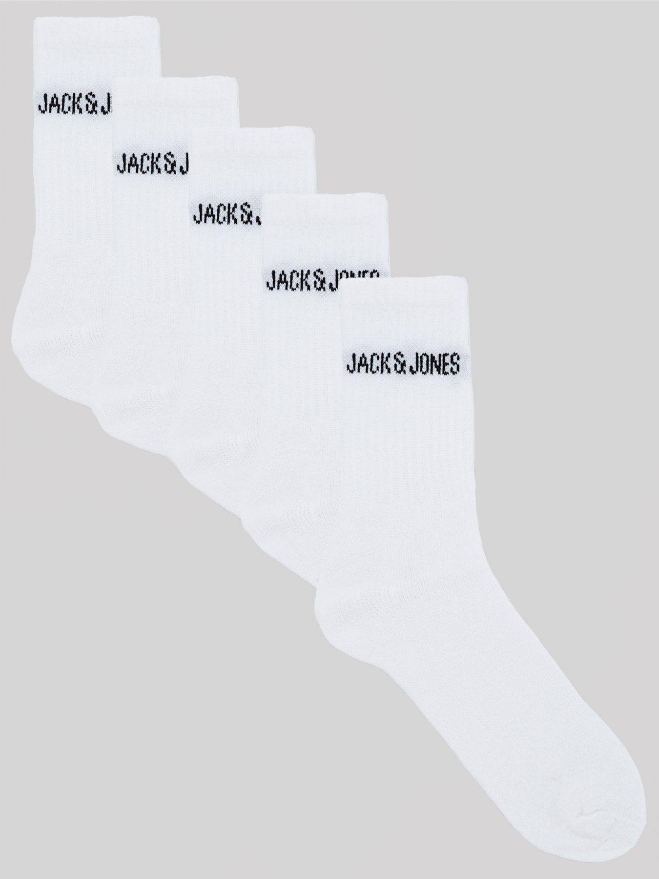 Image 1 of 3 of Jack & Jones Tennis Socks 5 Pack - White