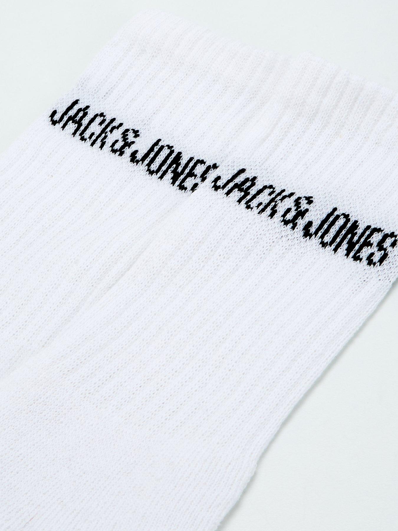 Image 3 of 3 of Jack & Jones Tennis Socks 5 Pack - White
