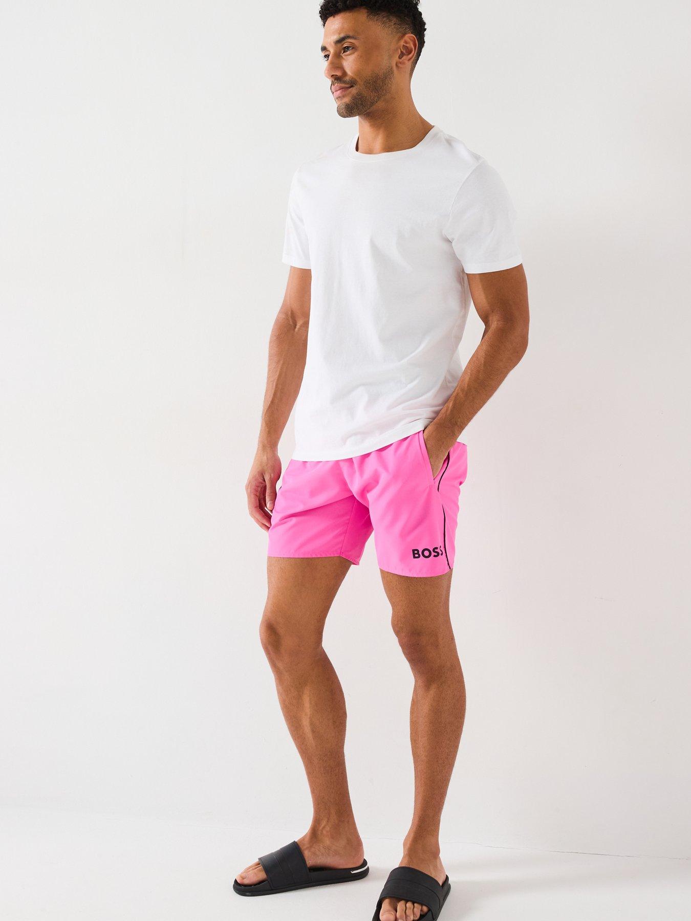 Image 3 of 6 of BOSS Starfish Swim Shorts - Bright Pink