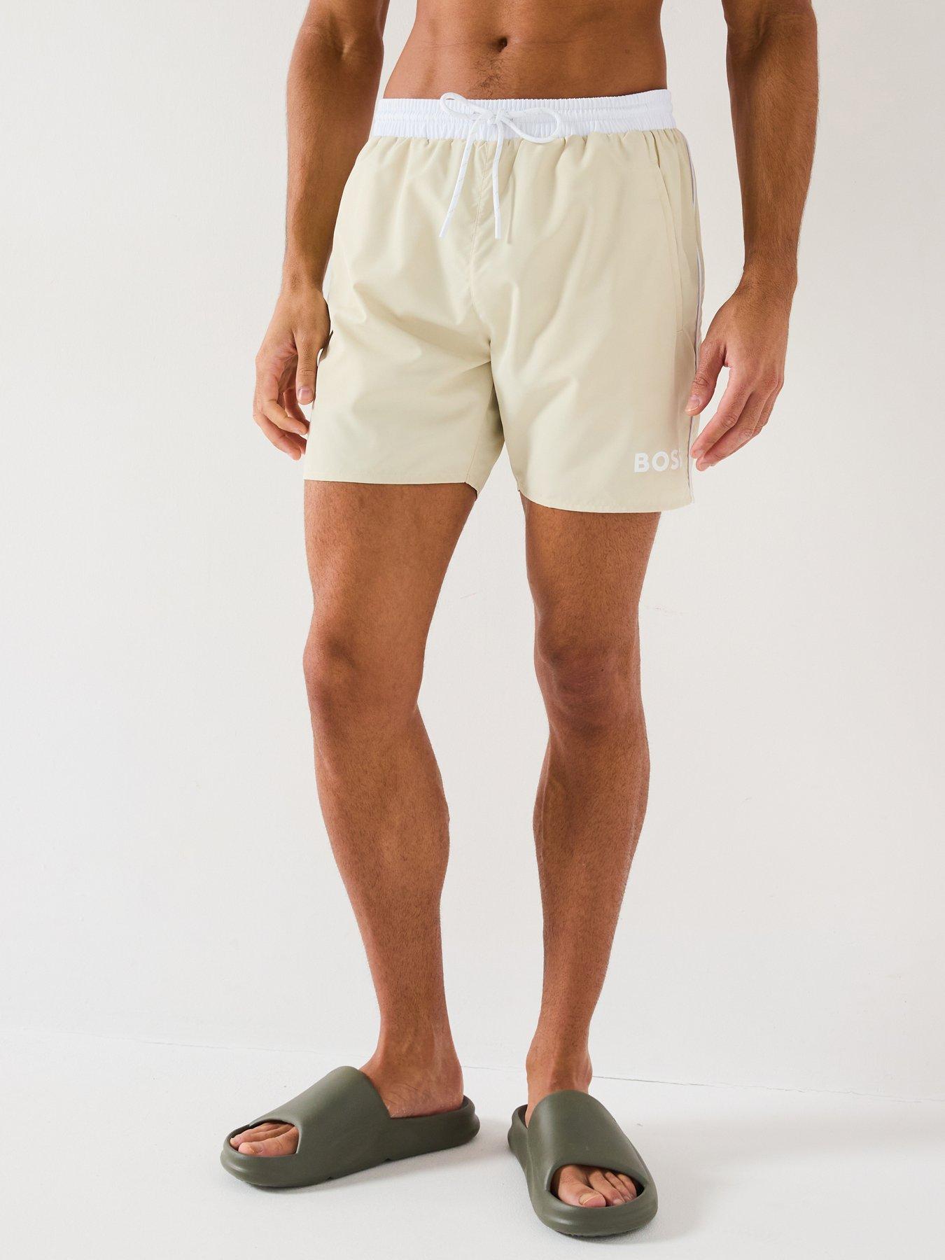 BOSS Starfish Swim Shorts - Beige/White
