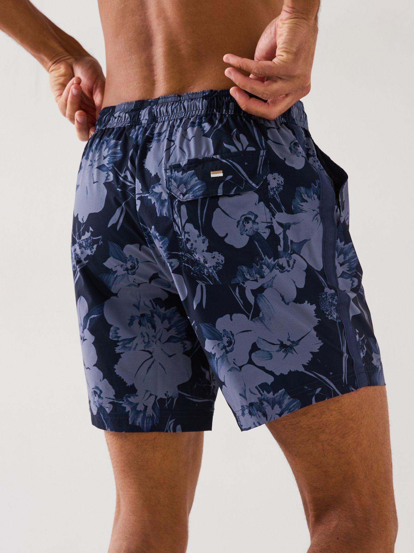 Image 5 of 6 of BOSS Alain Printed Swim Shorts - Navy