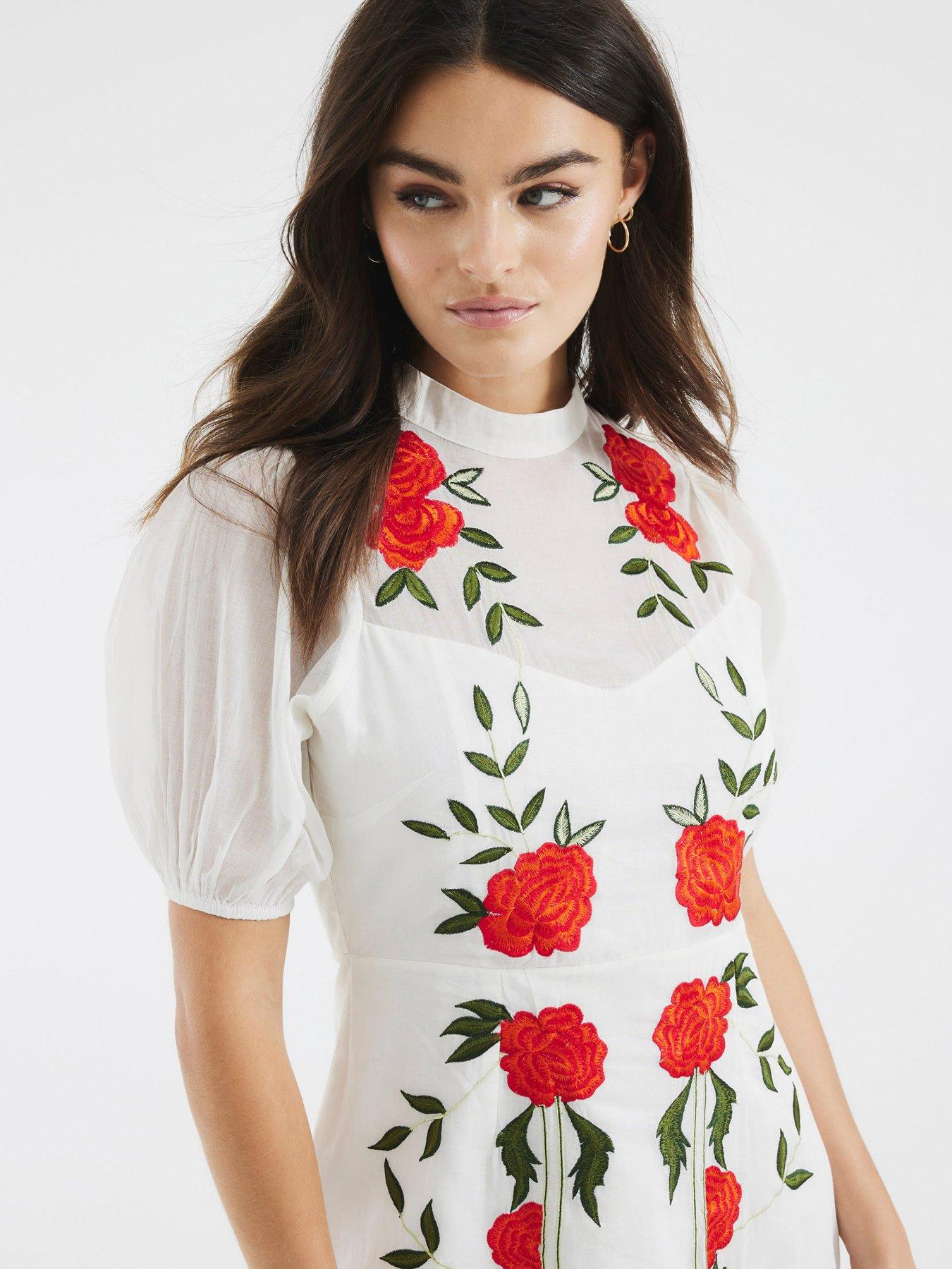 river-island-floral-applique-mini-dress-whiteoutfit