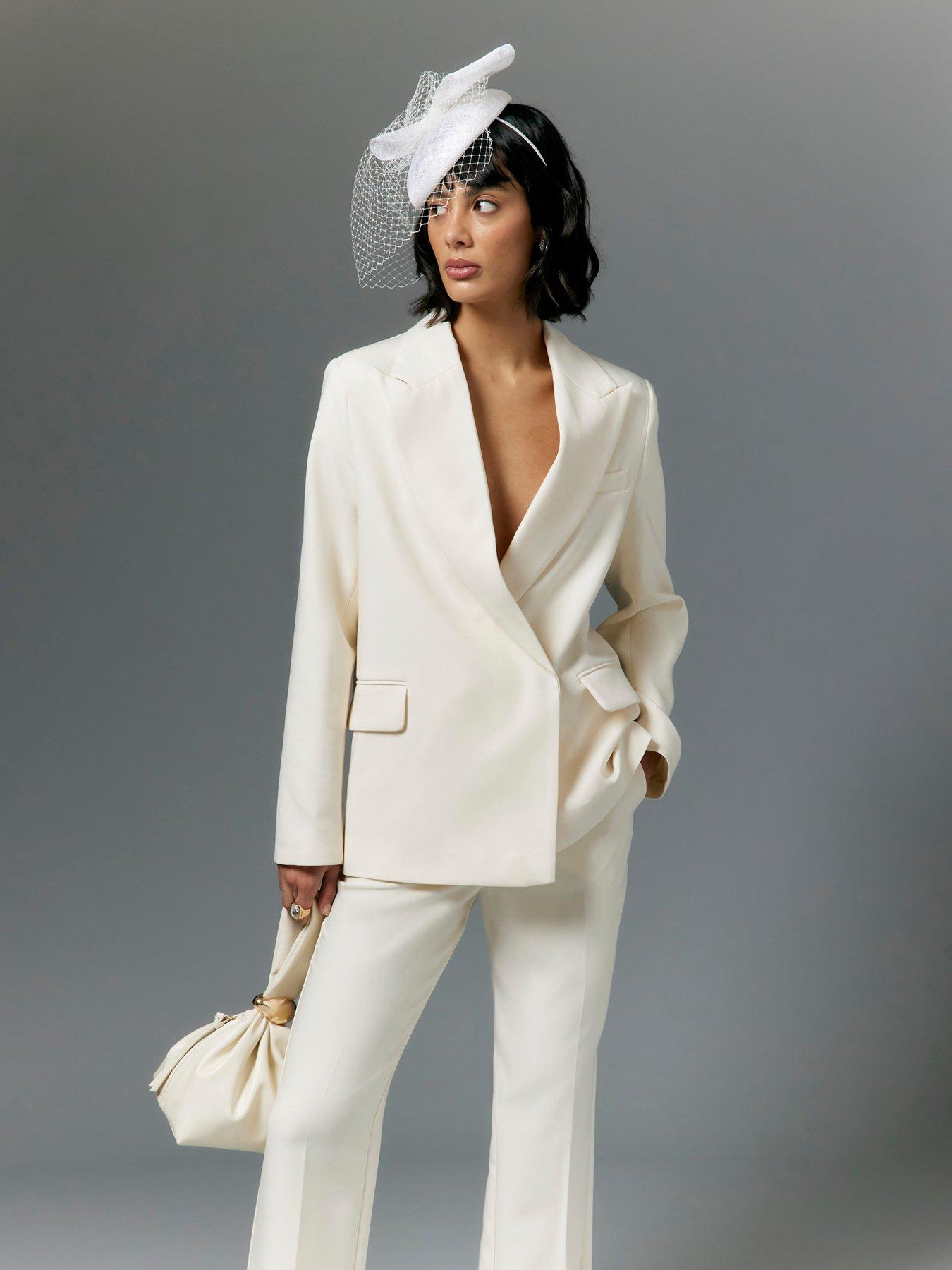 River Island Oversized Double Breasted Blazer Cream Very Ireland