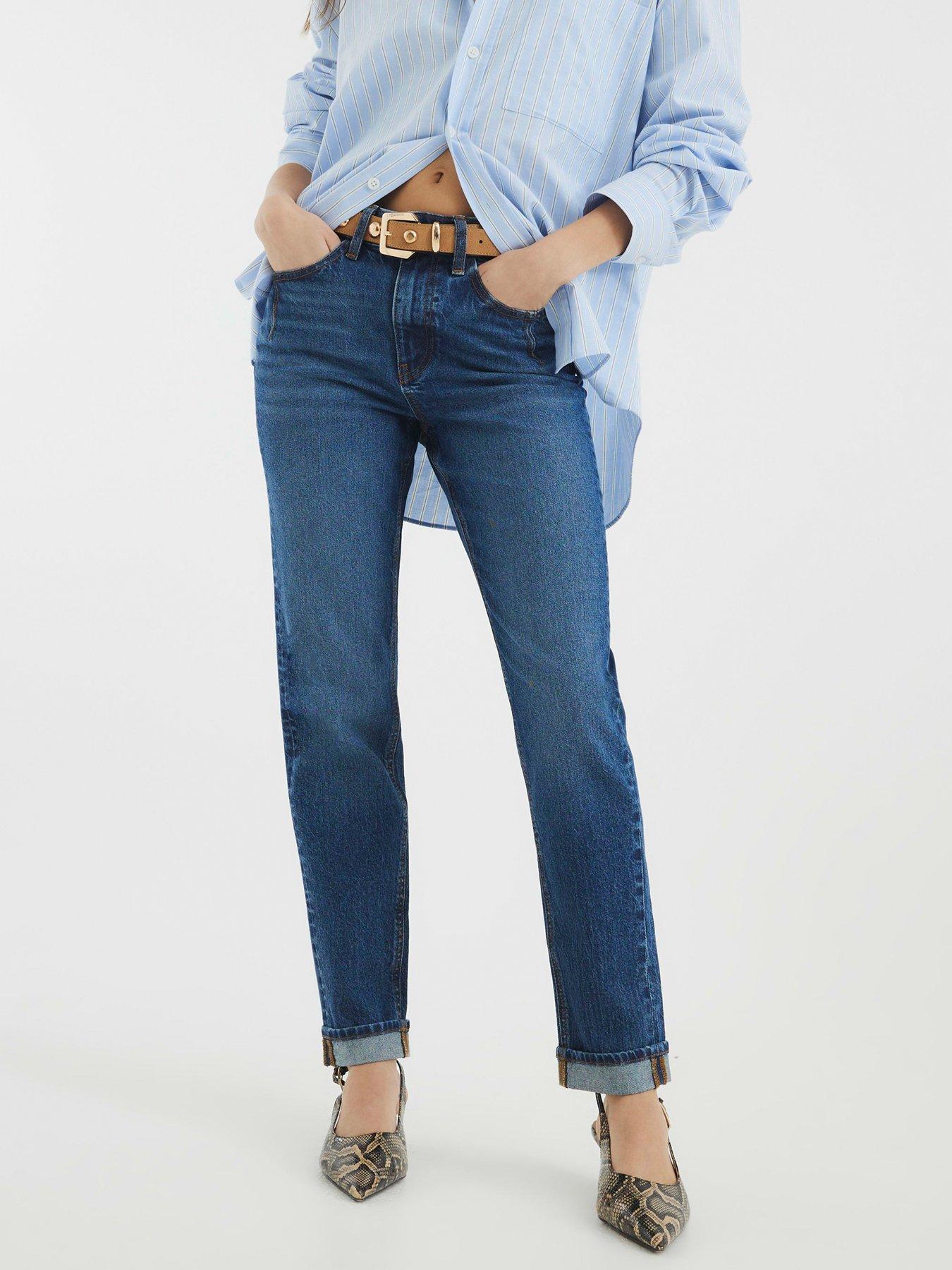 Image 1 of 4 of River Island Mom Sculpt Jean - Blue