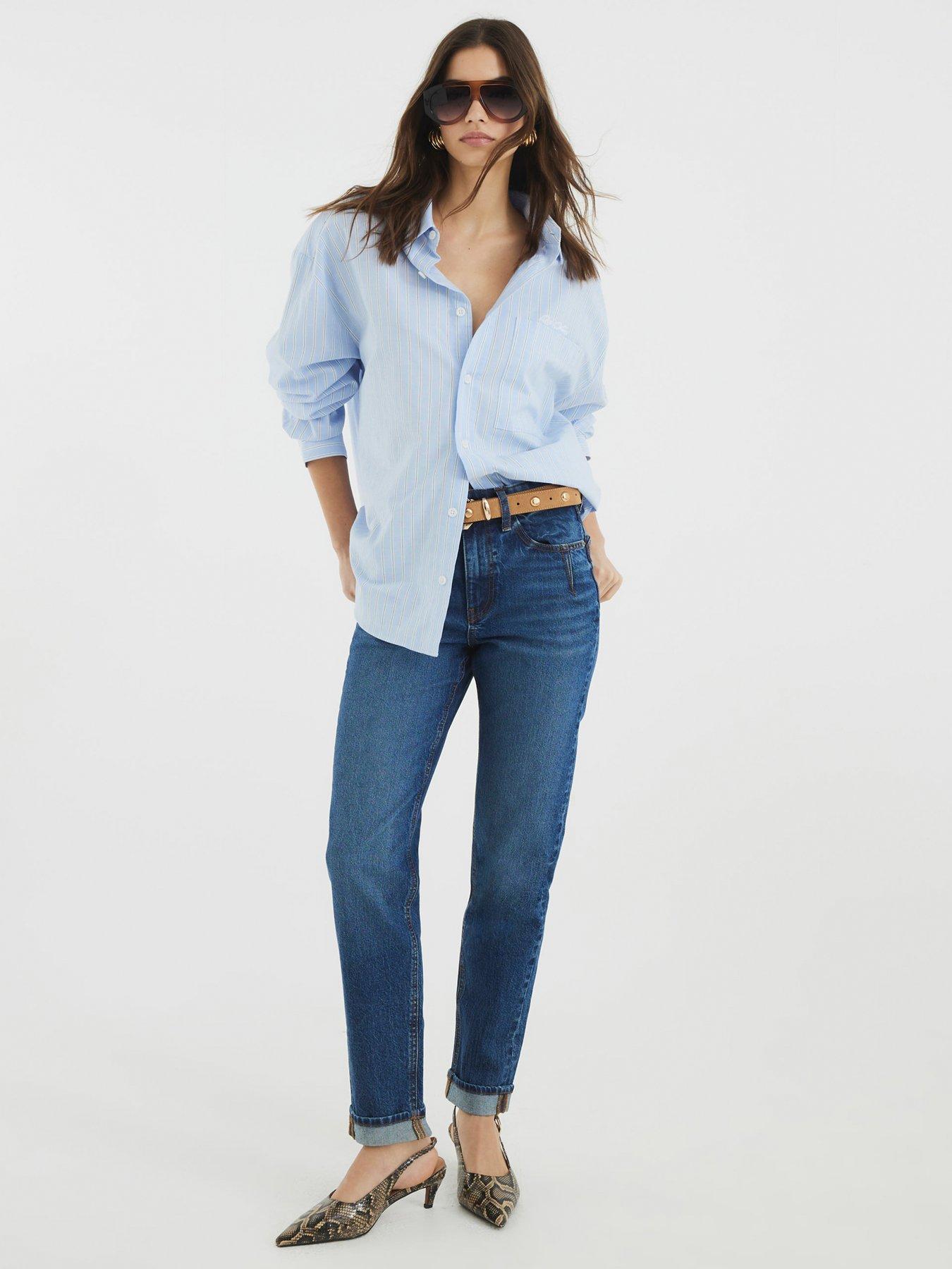 Image 4 of 4 of River Island Mom Sculpt Jean - Blue