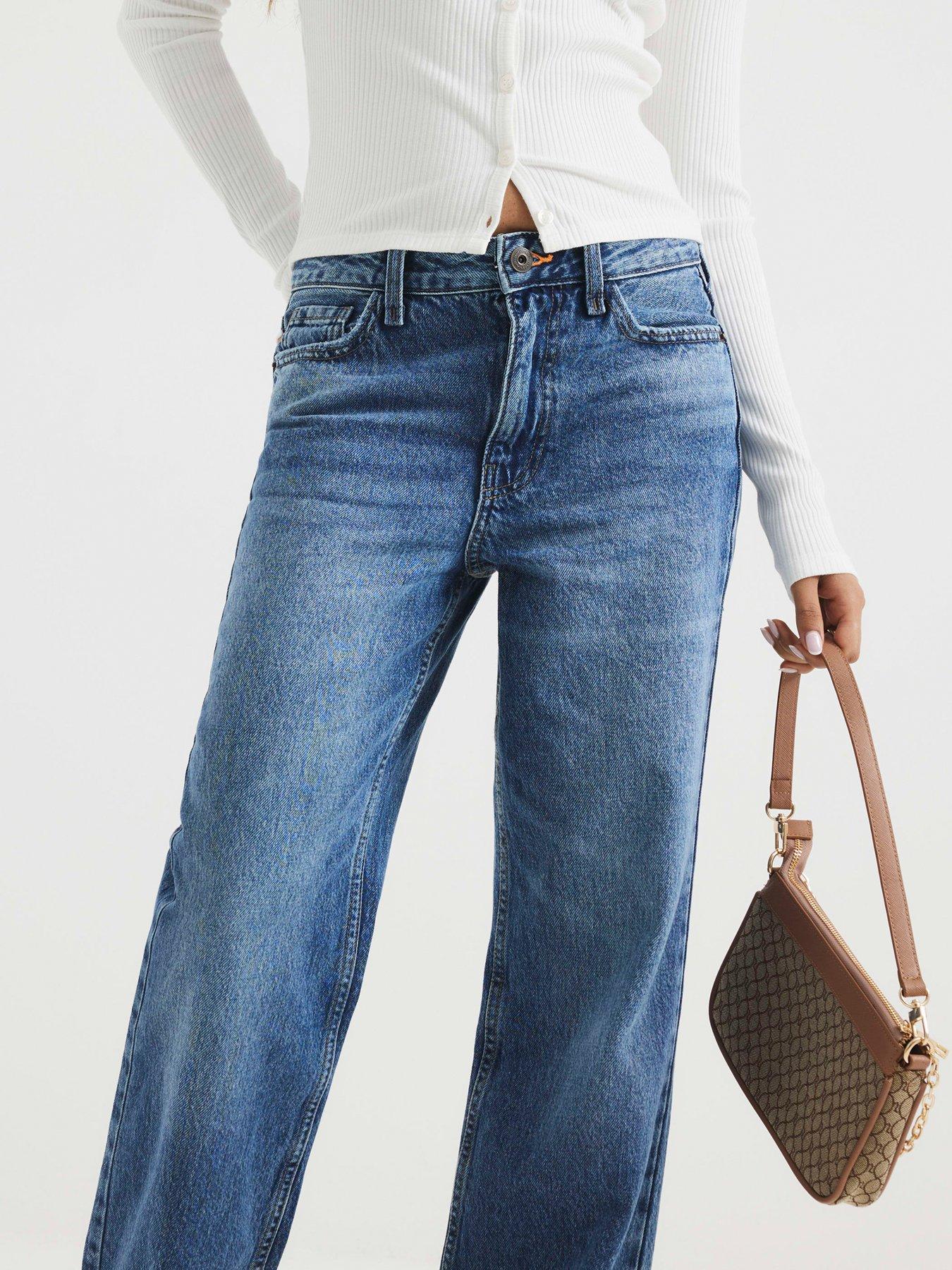 Image 3 of 6 of RI Petite Relaxed Straight Leg Jeans - Medium Denim