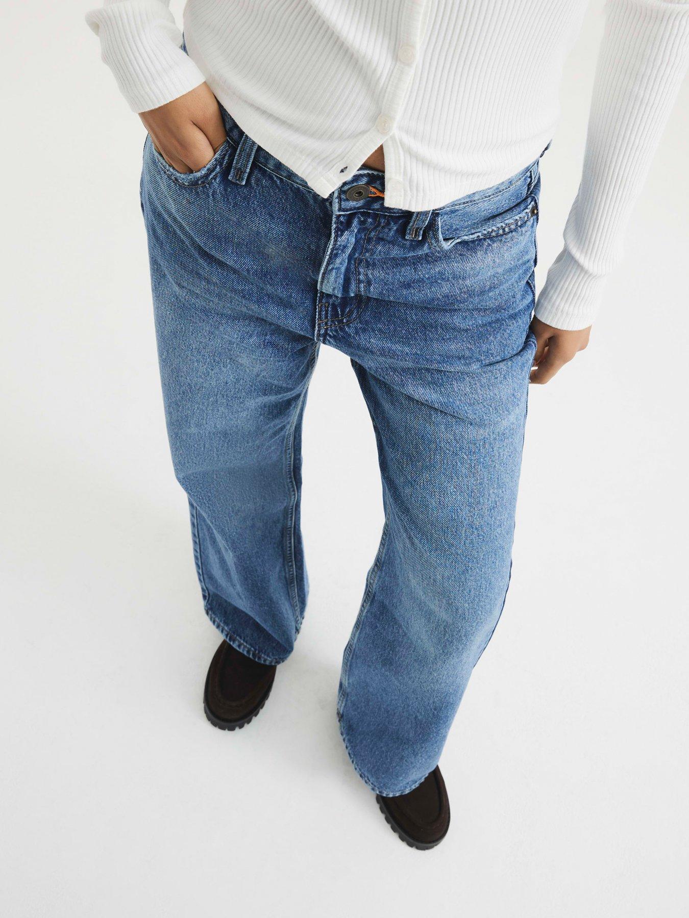 Image 4 of 6 of RI Petite Relaxed Straight Leg Jeans - Medium Denim