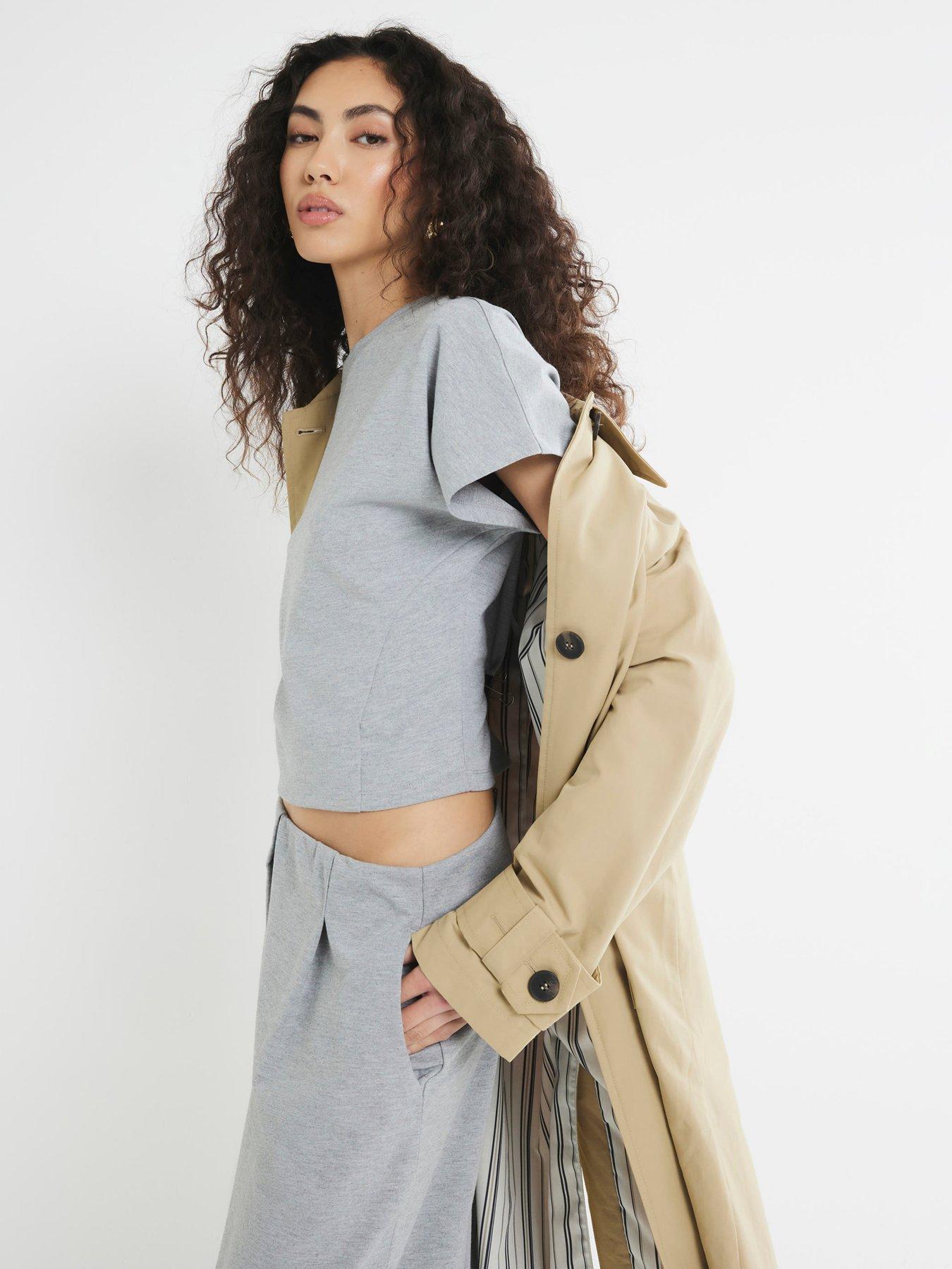 Image 2 of 6 of River Island Long Sleeve Seam Detail Top - Grey