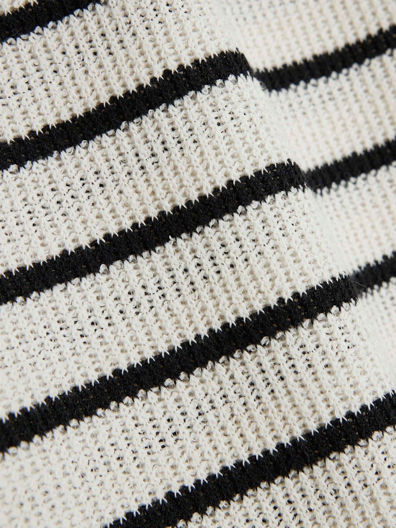Image 5 of 5 of River Island Stripe Textured Trouser - Cream