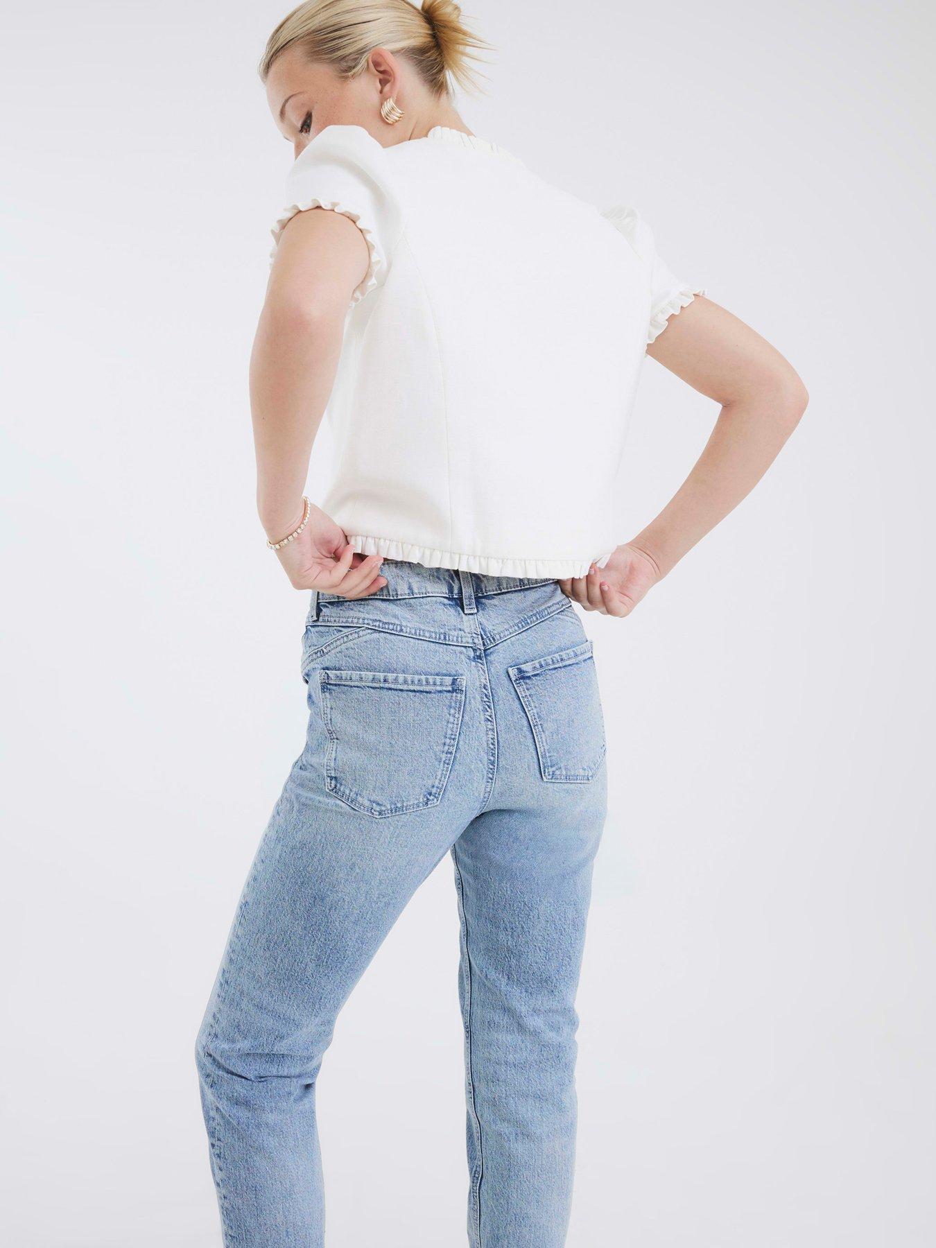 Image 2 of 4 of River Island Mom Sculpt Jeans - Blue