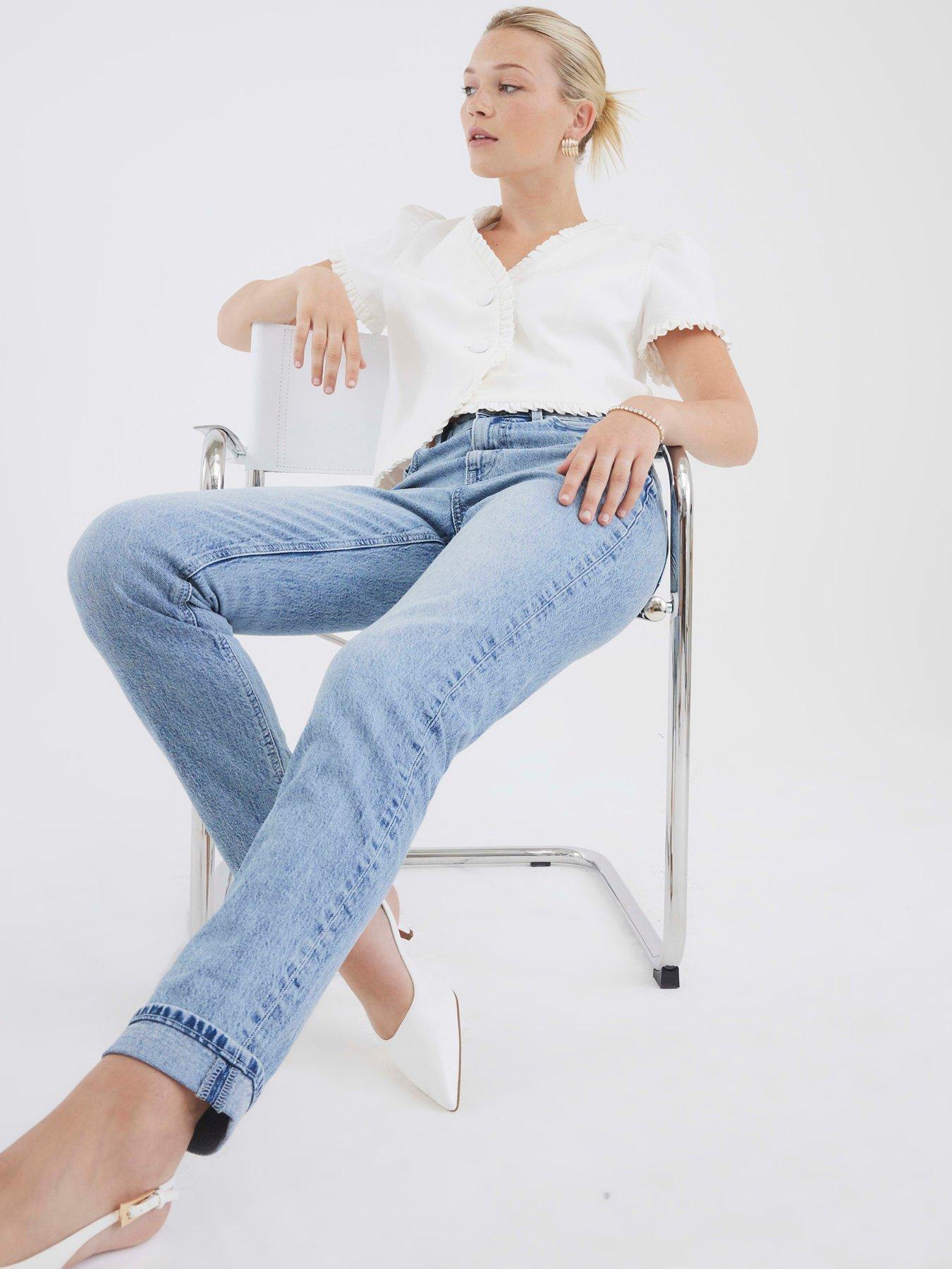 Image 3 of 4 of River Island Mom Sculpt Jeans - Blue