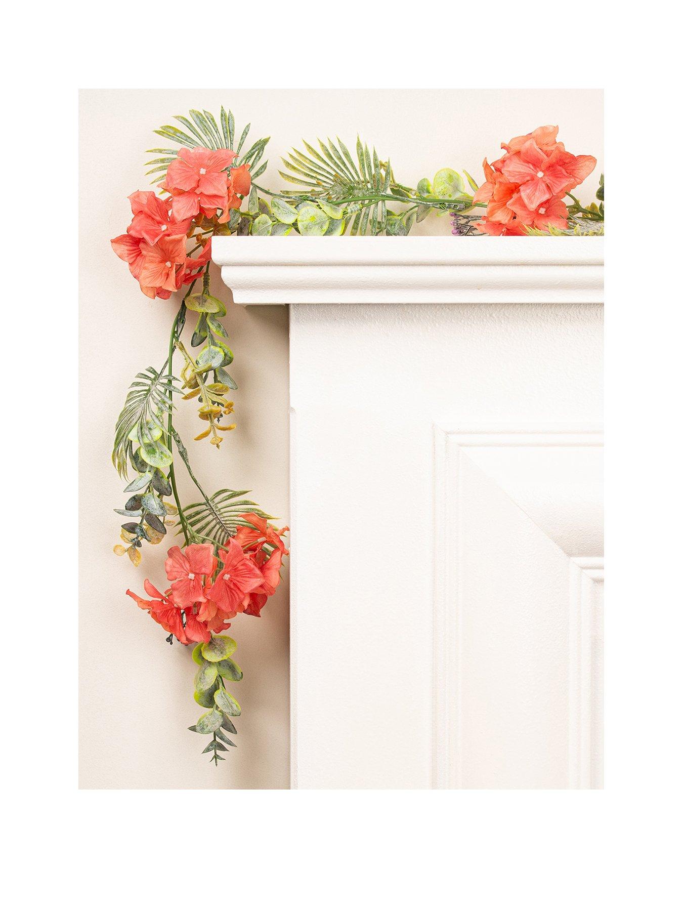 Image of Scottish Everlastings 140cm Artificial Tropical Coral Garland (Pack of 2)