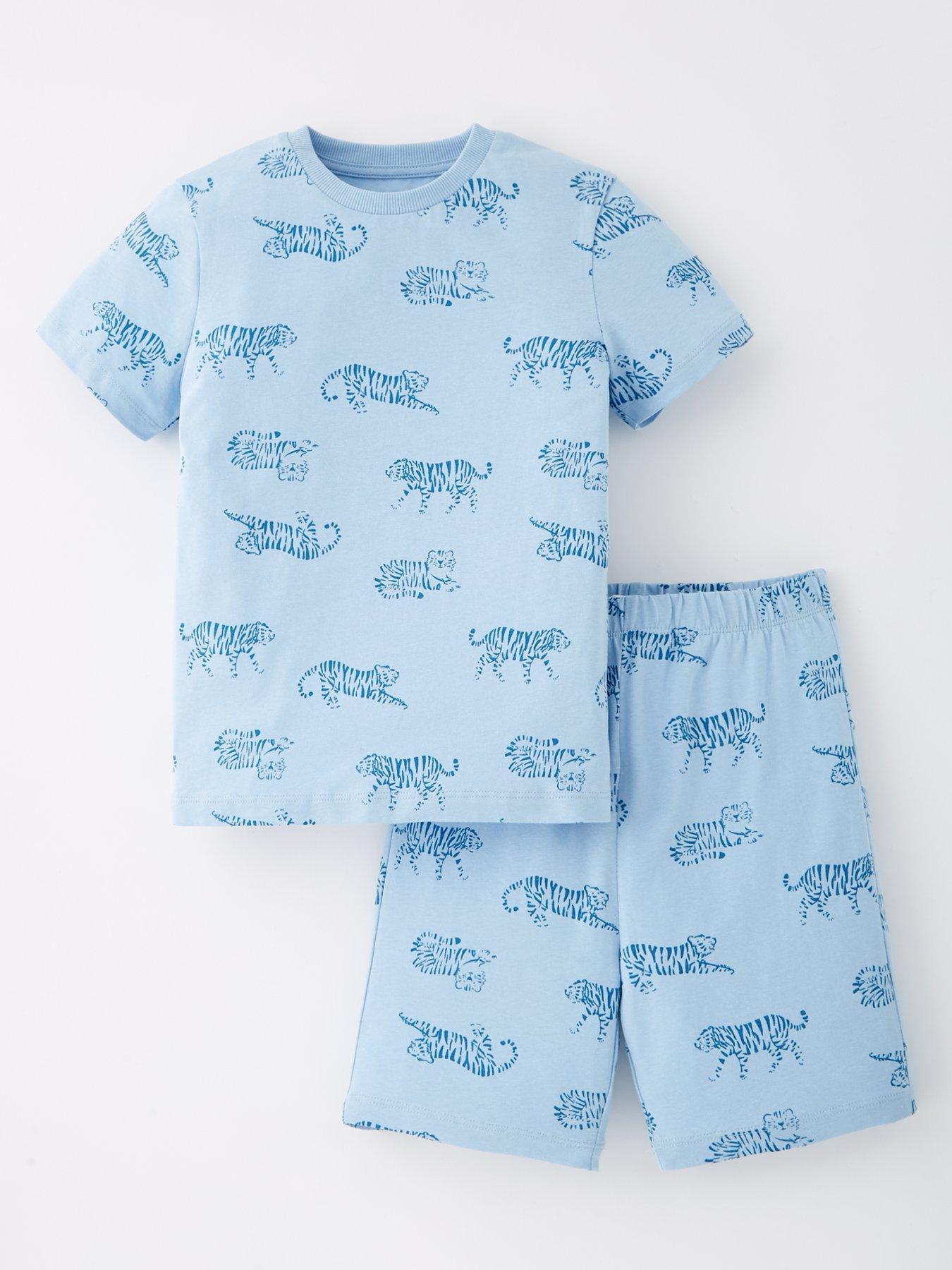 Everyday Boys Jungle Print Cotton Short PJ Set - Light Blue