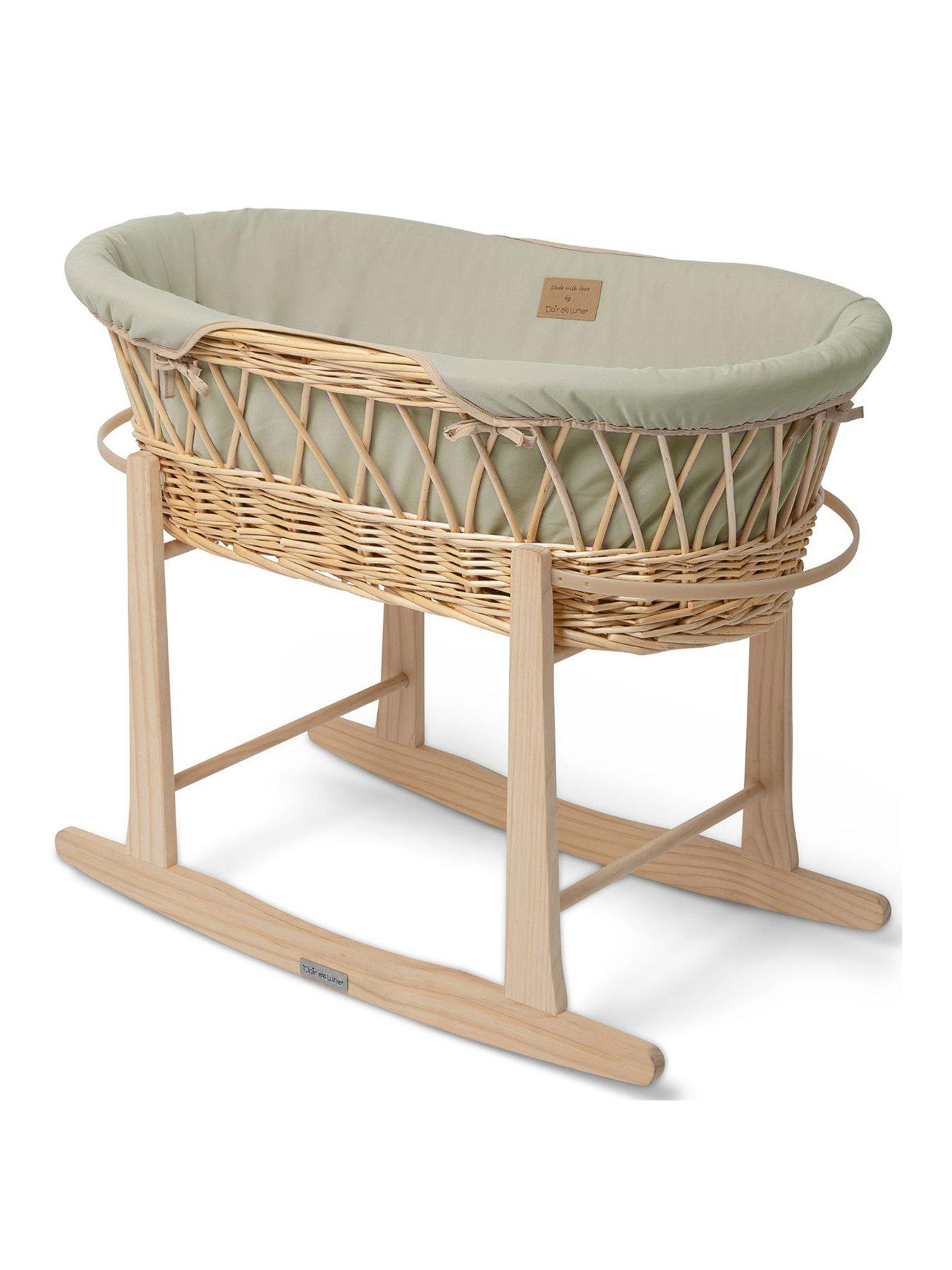 clair-de-lune-organic-wicker-moses-basket-sage-with-rocking-standstillFront