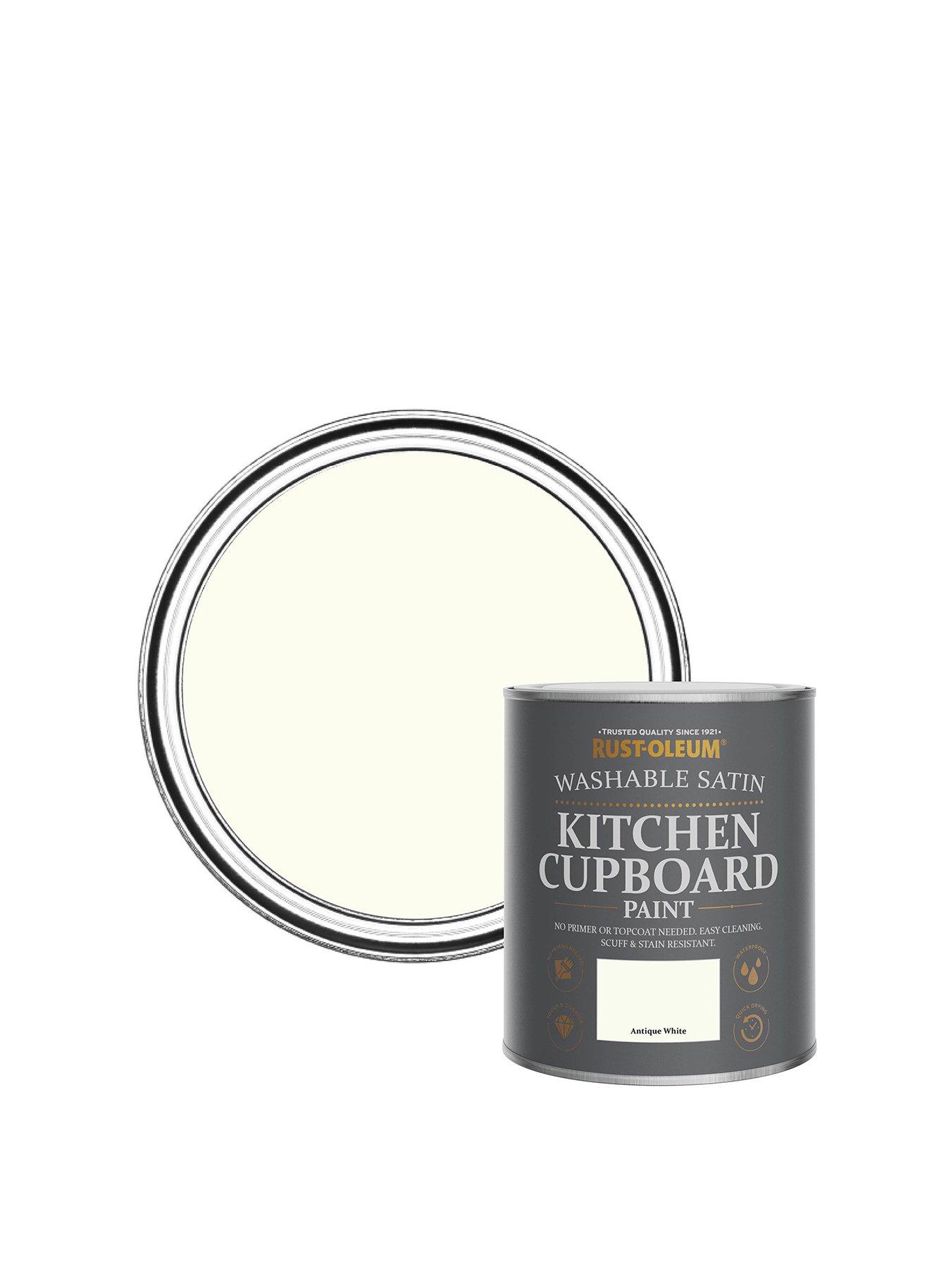 Image 1 of 5 of Rust-Oleum Rust-oleum Kitchen Cupboard Paint Antique White Satin 750ml