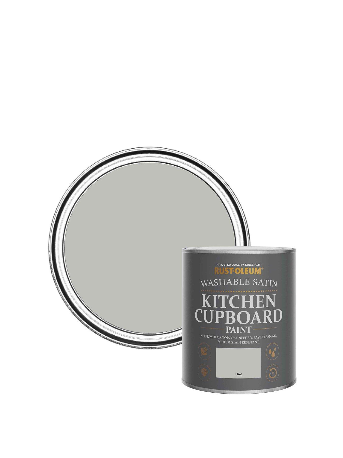 Rust-Oleum Washable Satin Finish Kitchen Cupboard Paint in Flint – 750 ml Tin